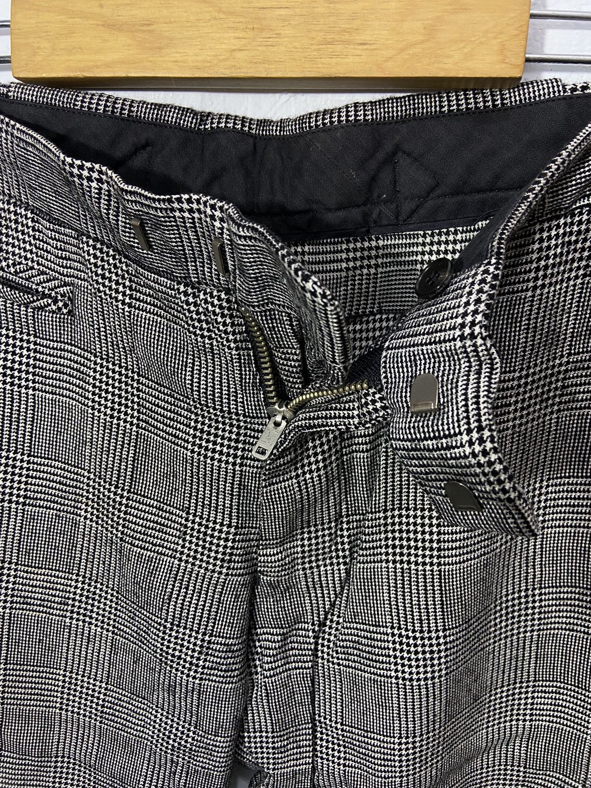 If Six Was Nine × Japanese Brand × Vintage Motel inc Punk Design Long Pants Checkered Grey Size US 32 / EU 48 - 3 Thumbnail
