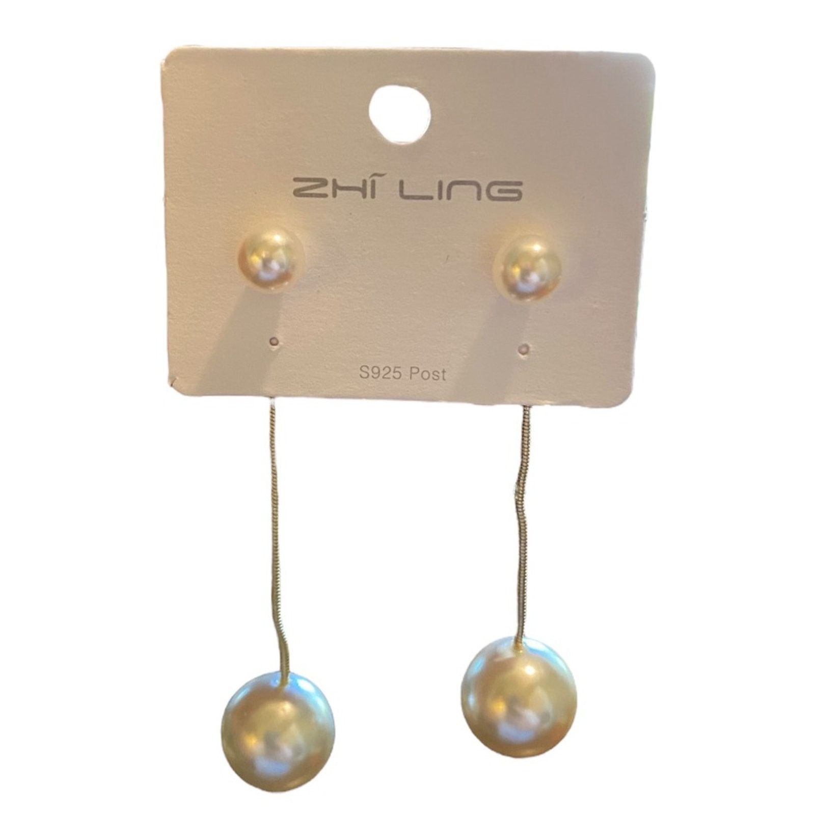 Other Pearl Dangle 2 Way Drop Or Stud Earrings NEW Size ONE SIZE - 1 Thumbnail
