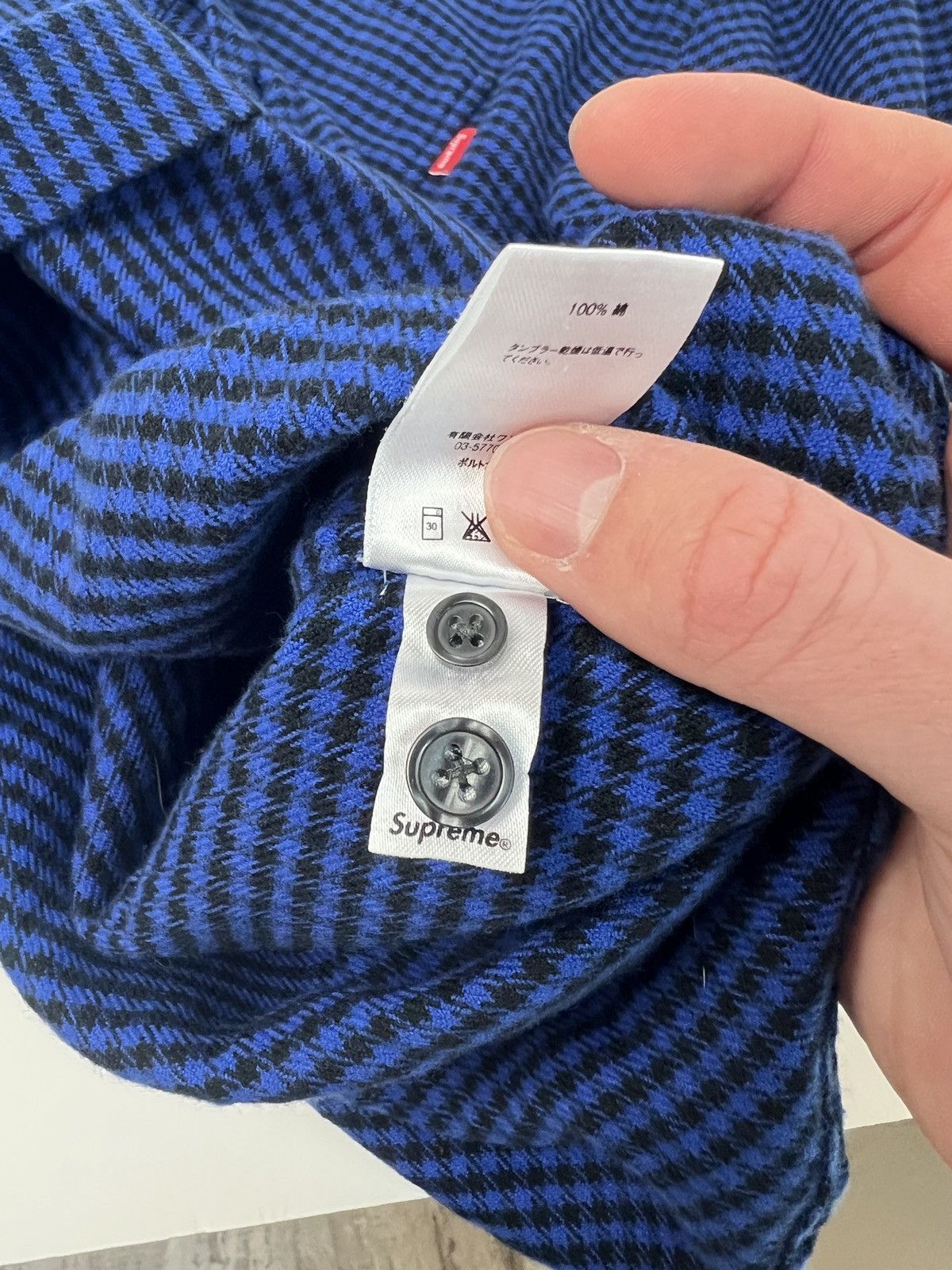 Supreme Houndstooth Royal Blue Button Up Down Shirt Size US XL / EU 56 / 4 - 5 Thumbnail