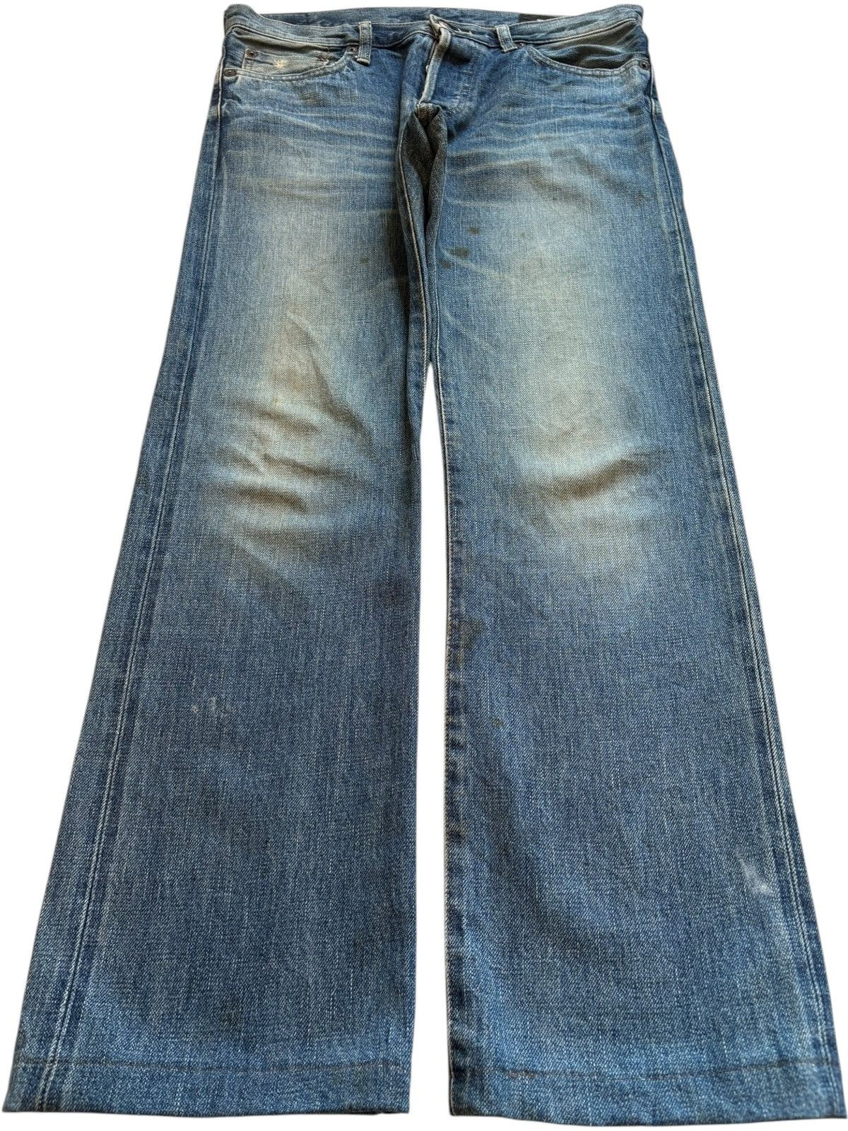 Designer × Japanese Brand Vintage Japanese Brand Selvedge Button Fly Mud Wash Jeans Size US 32 / EU 48 - 1 Thumbnail