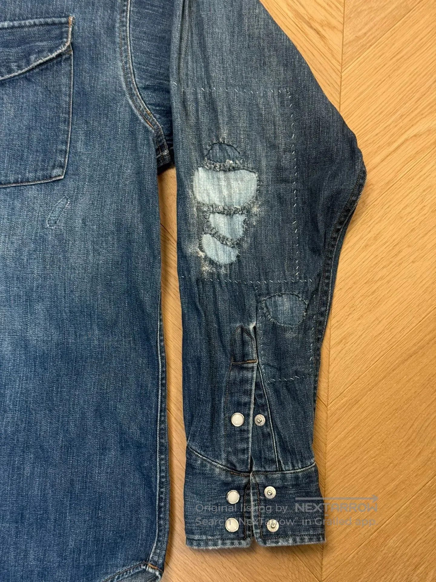 Old Joe Old Joe Distressed Washed Denim Shirt. Size US M / EU 48-50 / 2 - 6 Thumbnail