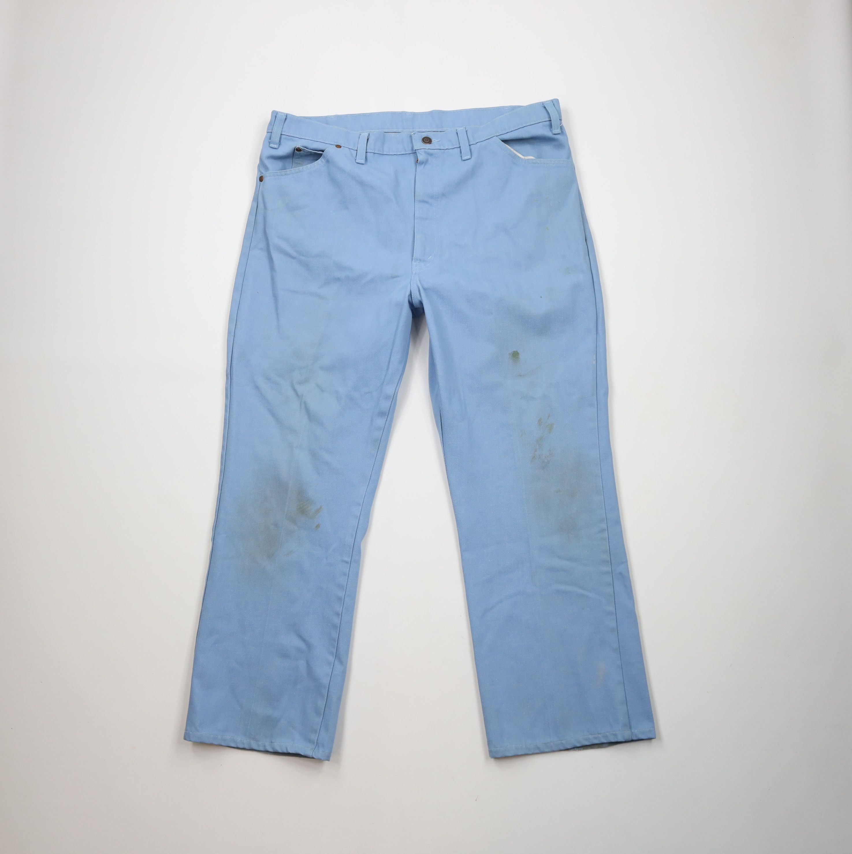 Vintage Vintage 70s Streetwear Flared Wide Leg Denim Jeans Blue USA Size US 38 / EU 54 - 1 Thumbnail