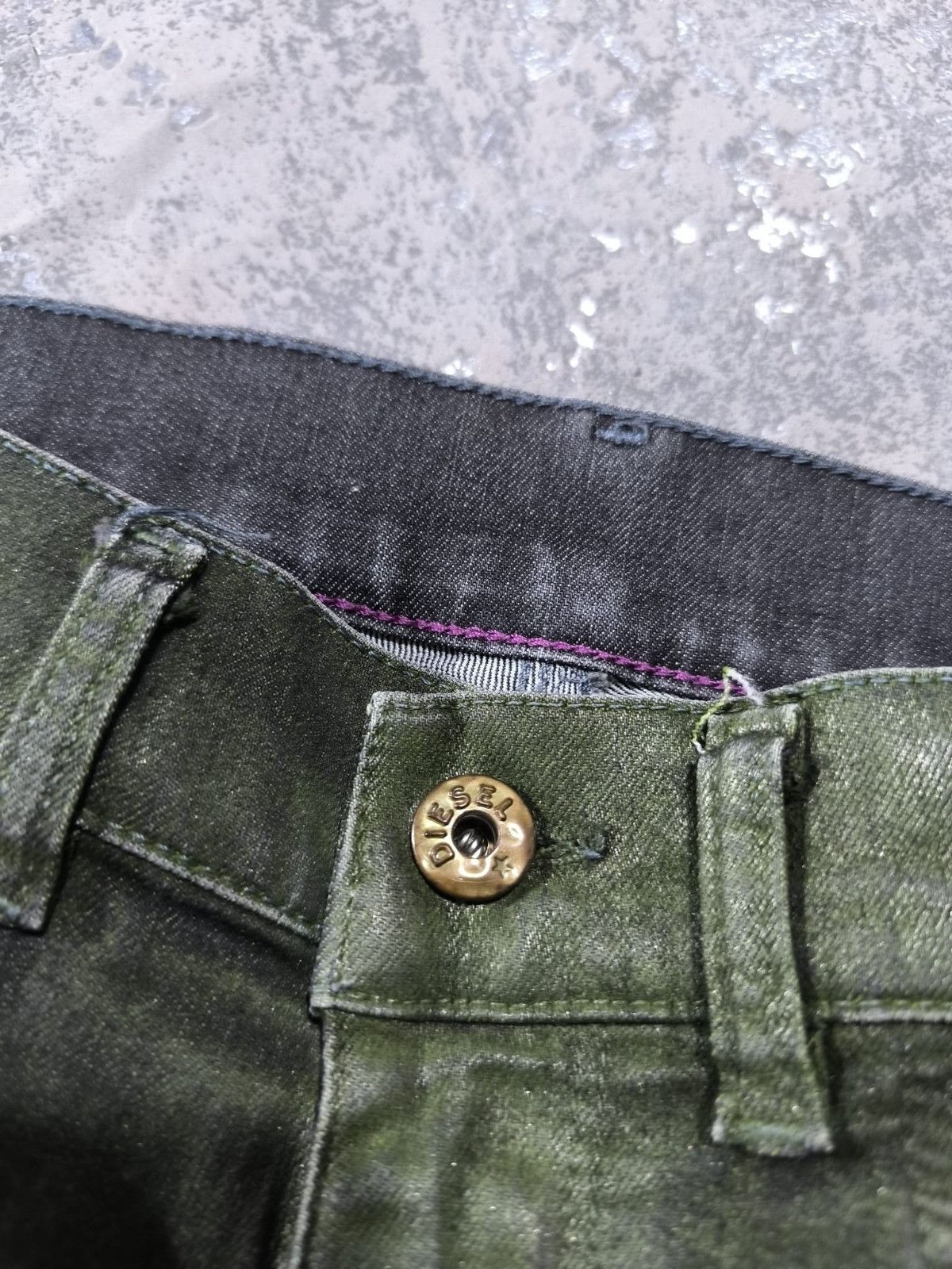 Diesel Diesel Livier Sp Jeans Waxed Coated Slime Green Skinny Size 28" / US 6 / IT 42 - 8 Thumbnail
