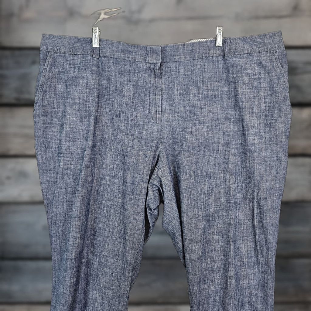 Lands' End **Lands' End Women Cropped Blue Cotton Pants Size 26W** User: Lands' End Women Cropped Blue Straight Leg Cotton Pants Size 26W Size 26" / US 2 / IT 38 - 1 Thumbnail