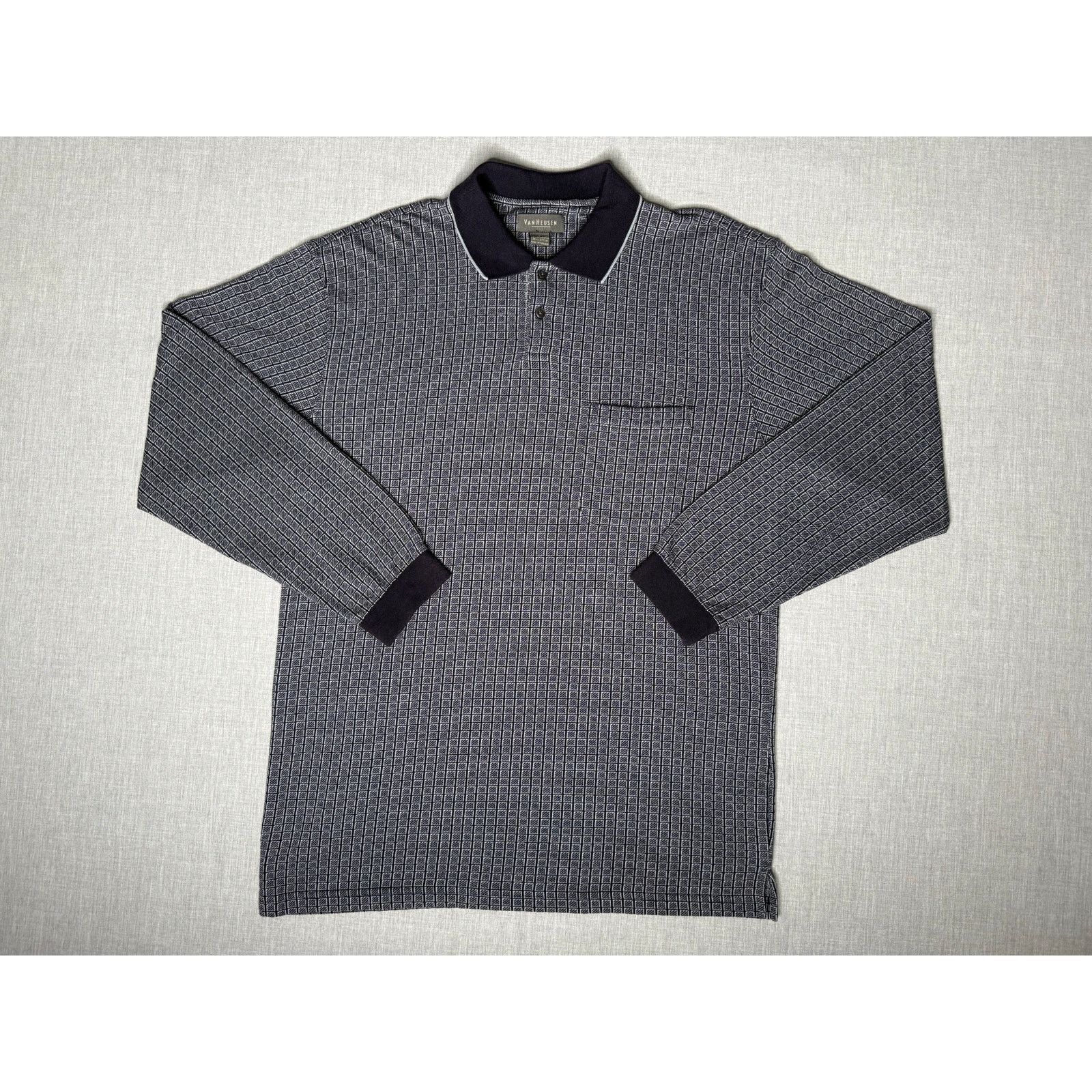 Van Heusen × Vintage Vintage Van Heusen Long Sleeve Polo Shirt Large Size US L / EU 52-54 / 3 - 1 Thumbnail