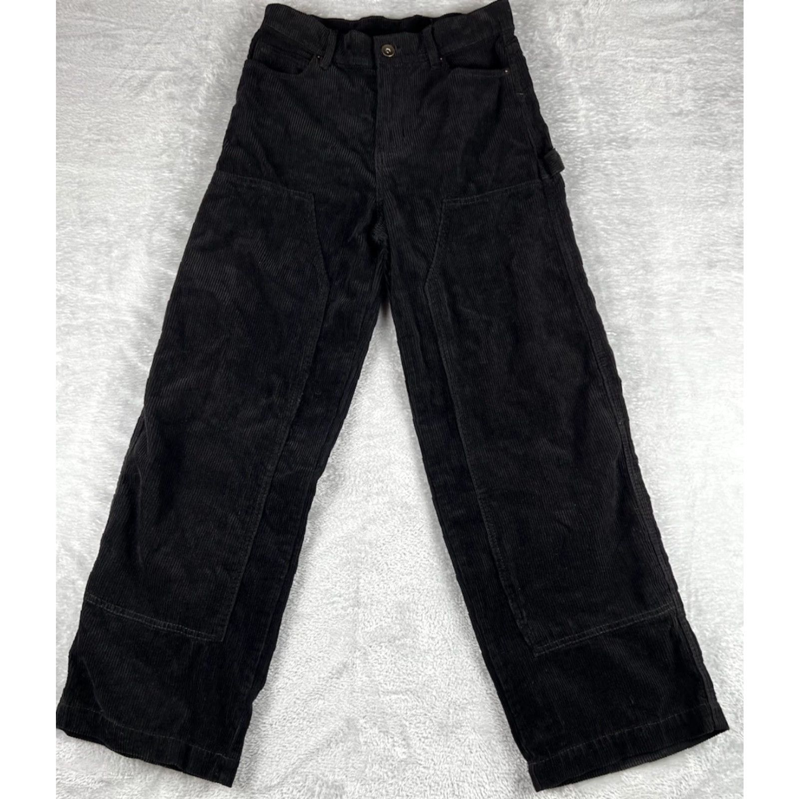 Vintage VINTAGE No Boundaries Womens 28x29.5 Black Corduroy Wide Leg Y2K Baggy Skater Grunge Pants Carpenter Wide-Leg 90s Grunge Womens Size ONE SIZE - 2 Thumbnail