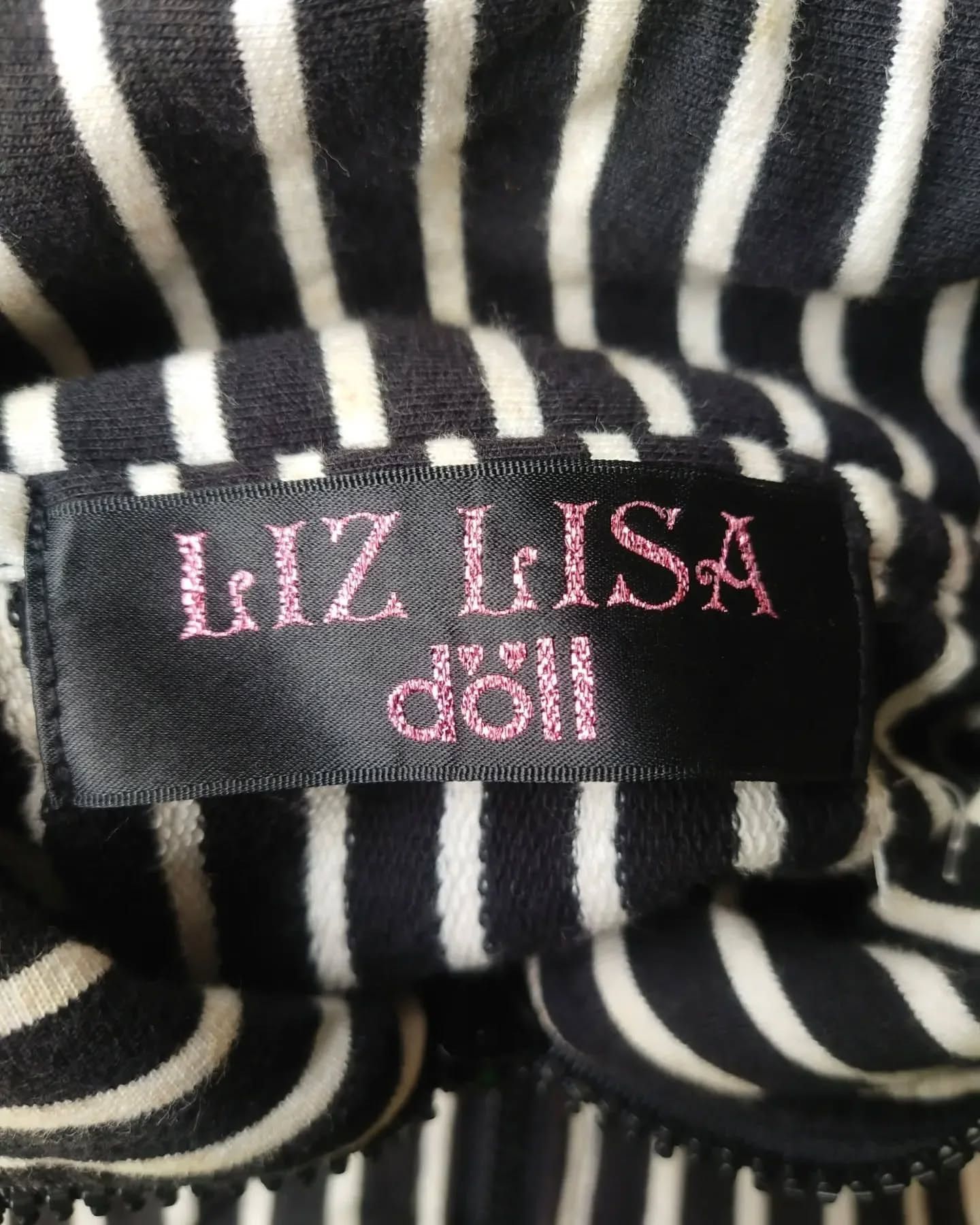 LIZ LISA Liz Lisa Doll Black White Striped Woman Kawaii Zip Jacket Size XS / US 0-2 / IT 36-38 - 4 Thumbnail