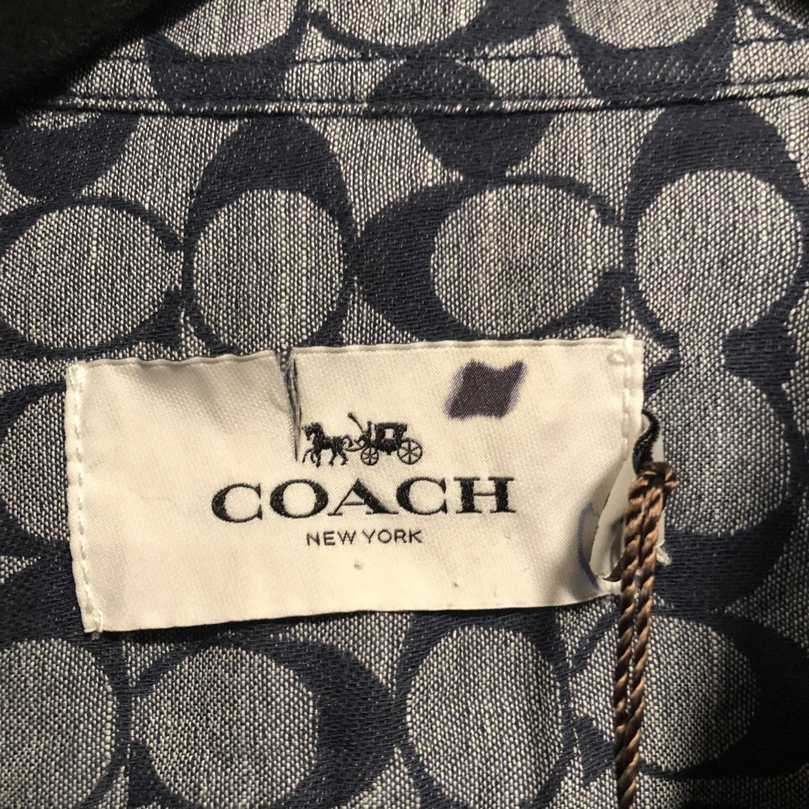 Coach Coach Mens Signature Logo Chambray C3035 Shirt Blue XS NWT Size US XS / EU 42 / 0 - 5 Thumbnail