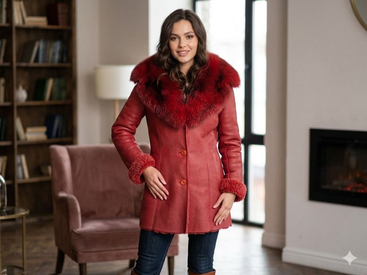 Other Women's Genuine Shearling Sheepskin Aviator Jacket size M Size M / US 6-8 / IT 42-44 - 1 Thumbnail