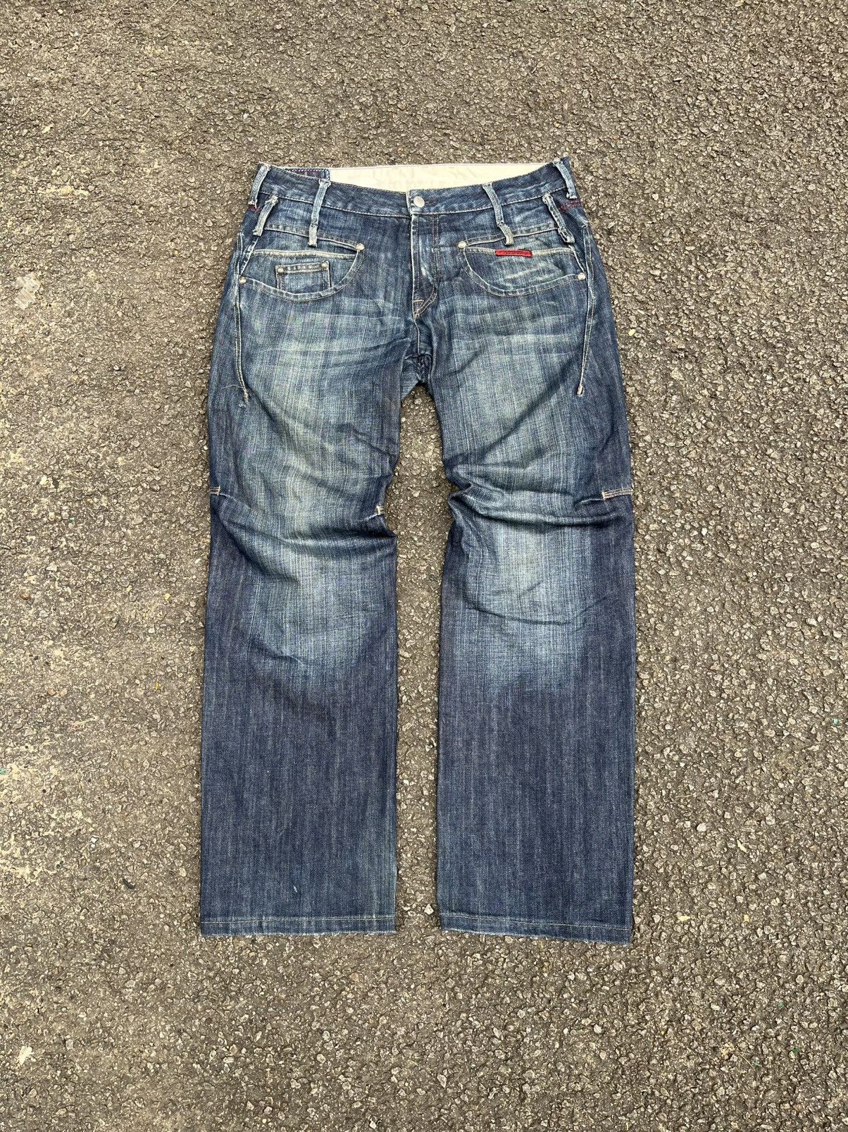 Marithe + Francois Girbaud Vintage Y2K MFG Faded Jeans Size US 33 - 1 Thumbnail