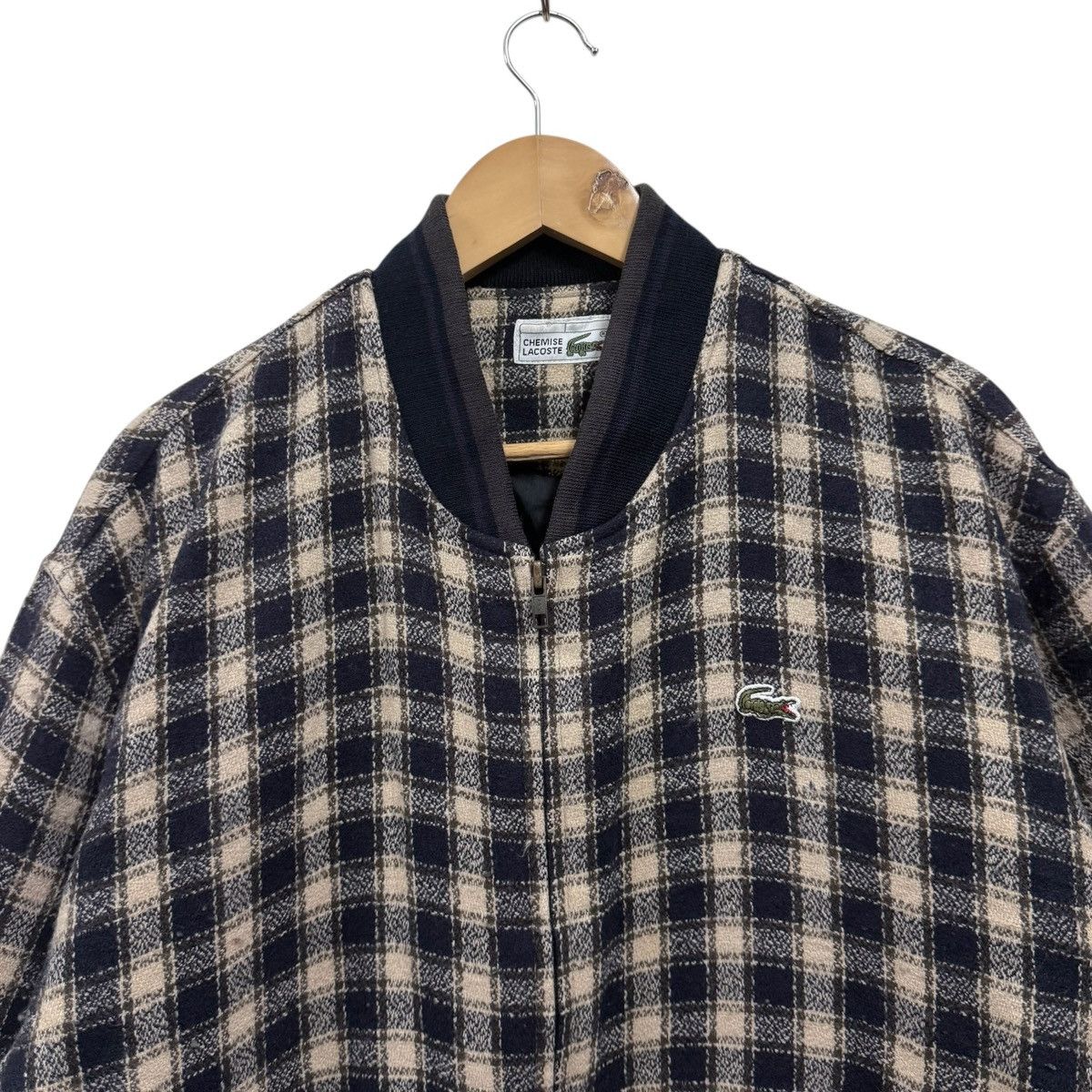 Lacoste Vintage Lacoste Chemise Wool Bomber Jacket Plaid Size US XL / EU 56 / 4 - 3 Thumbnail