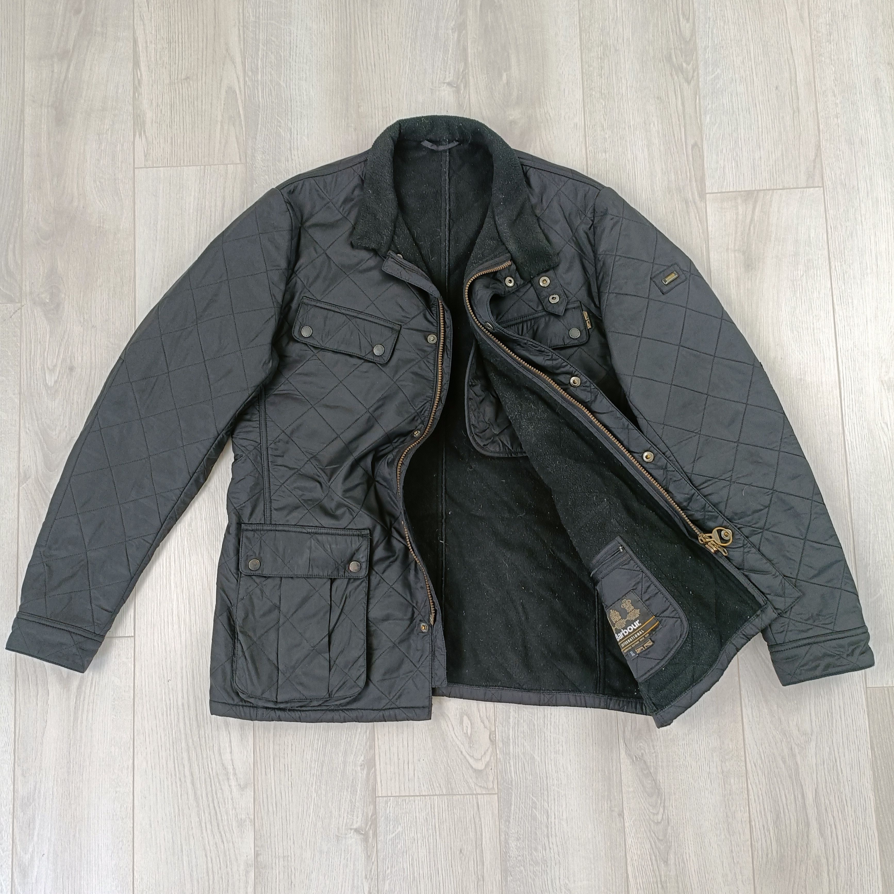 Barbour International Men's Black Quilted ARIEL POLARQUIL Jacket ! Size US XL / EU 56 / 4 - 2 Thumbnail