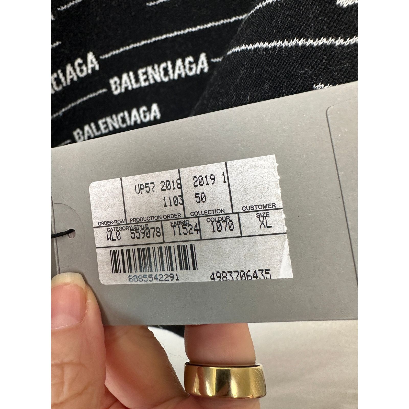 Balenciaga NWT Balenciaga Logo Intarsia Wool-Blend Sweater Black Men's Size US XL / EU 56 / 4 - 12 Thumbnail