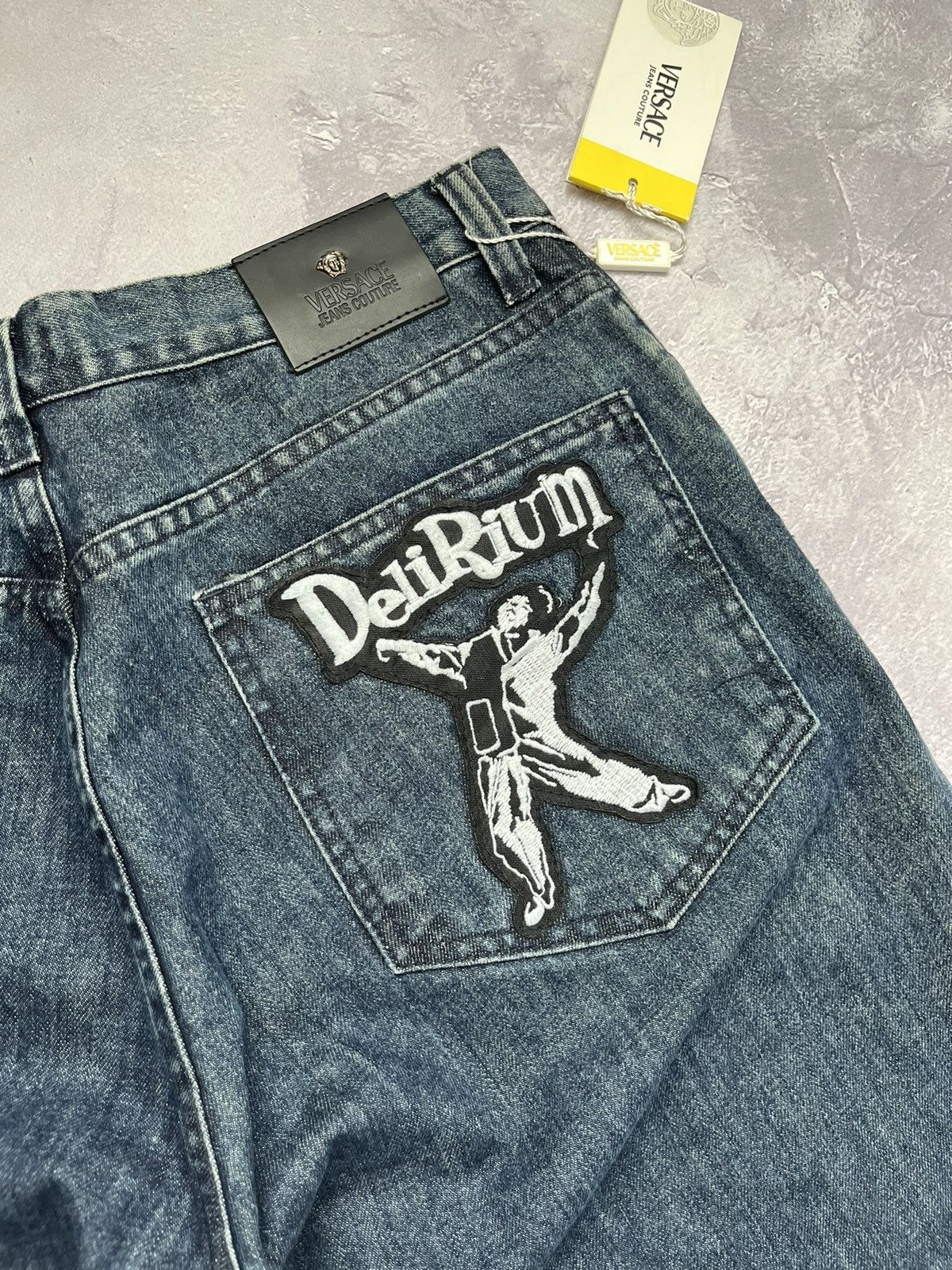 Versace Jeans Couture Versace Jeans Couture Delirium Multilogo Patch Denim Pants Size US 35 - 16 Thumbnail