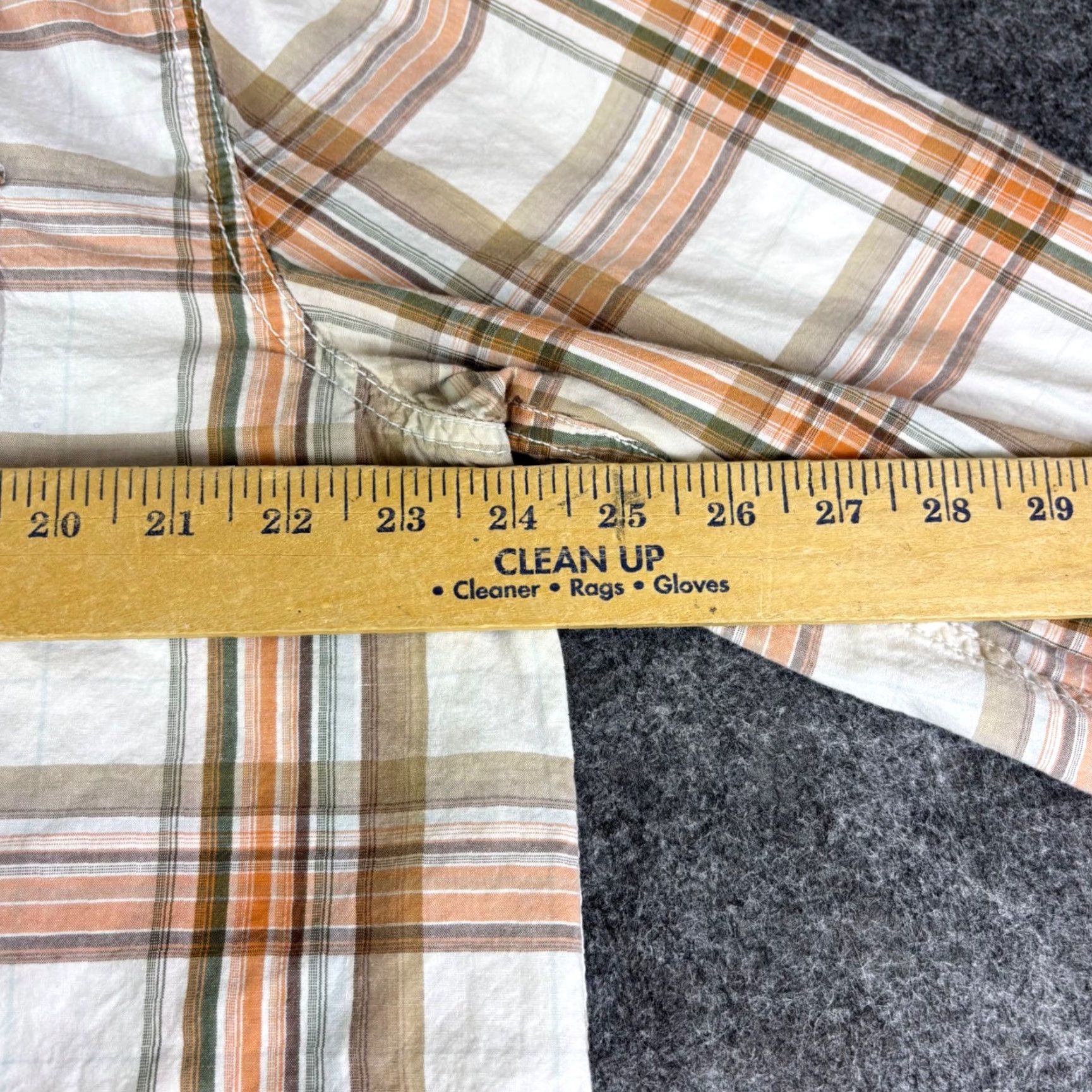 Aeropostale Aeropostale Plaid Button-Up Shirt Long Sleeve XL White Orange Tan Vintage 90s Mens Size US XL / EU 56 / 4 - 3 Thumbnail