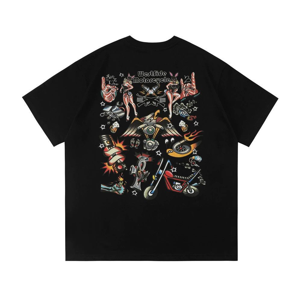 Vintage Men's motorcycle graphic print short-sleeved T-shirt Size US M / EU 48-50 / 2 - 1 Thumbnail