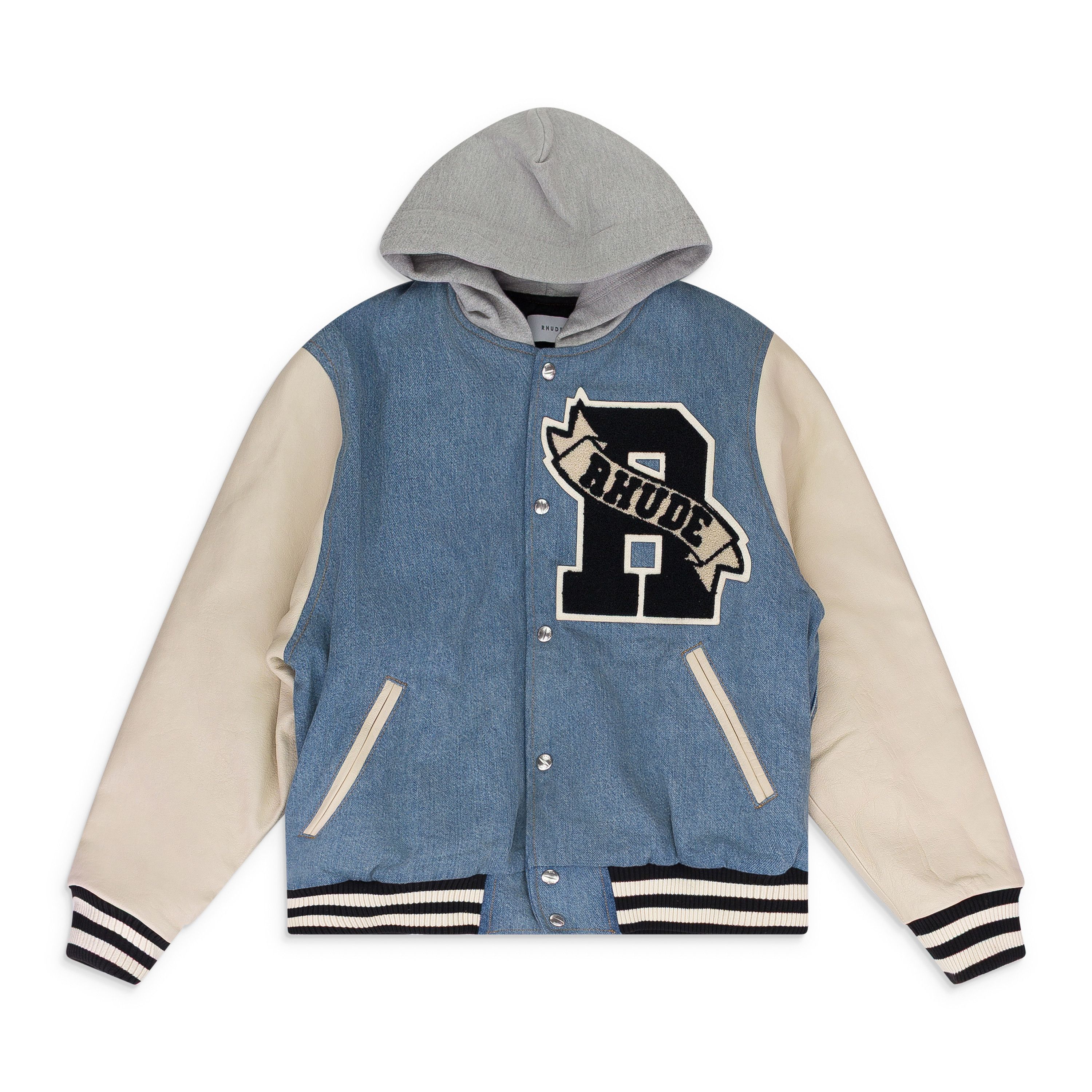 Rhude Rhude Multicolor Indigo/Cream Varsity Jacket SIZE XS Size US XS / EU 42 / 0 - 1 Thumbnail
