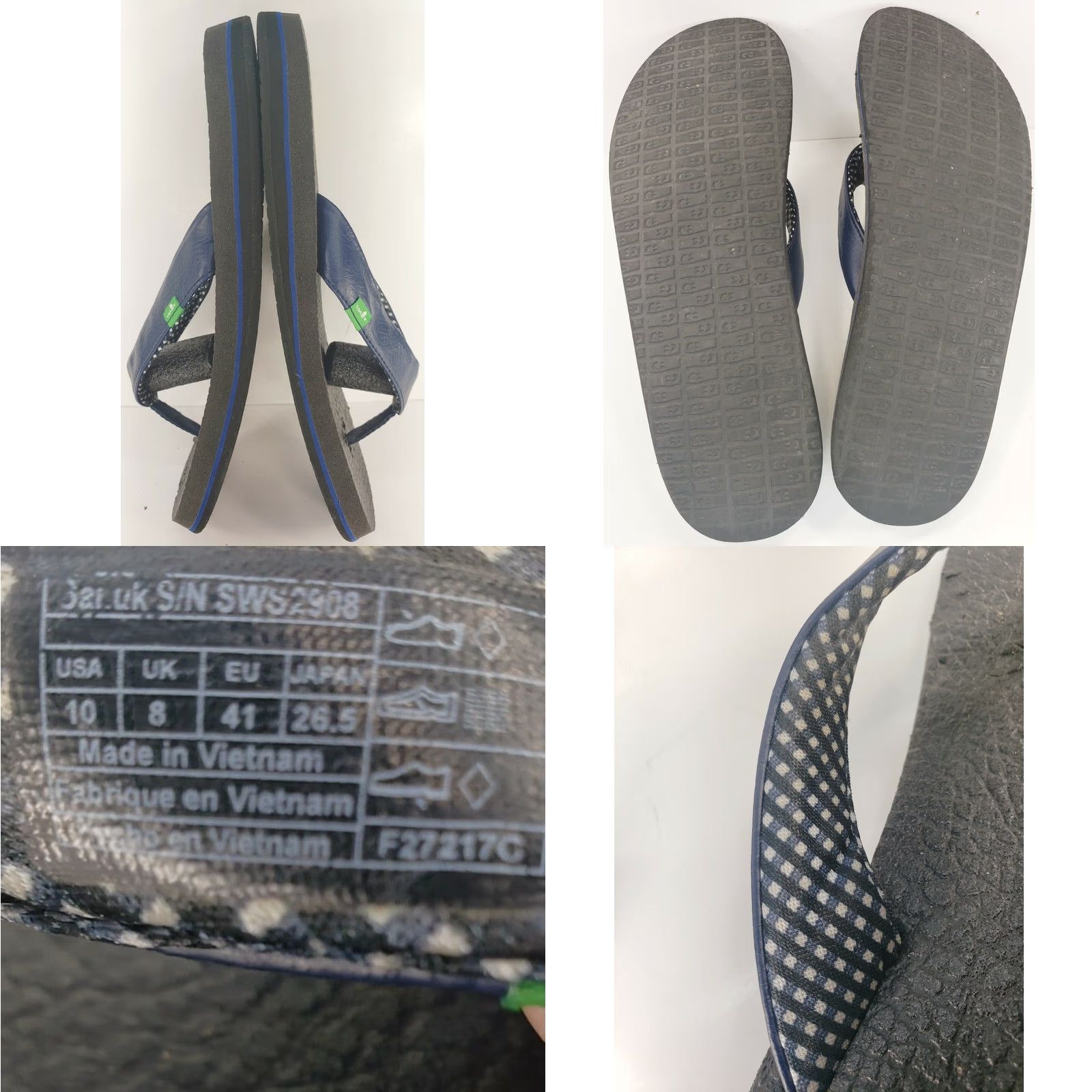 Sanuk Sanuk Sandals Yoga Mat Women 10M Blue Leather Straps Super Comfy Flip Flop Shoes Womens NS Size US 10 / IT 40 - 8 Thumbnail