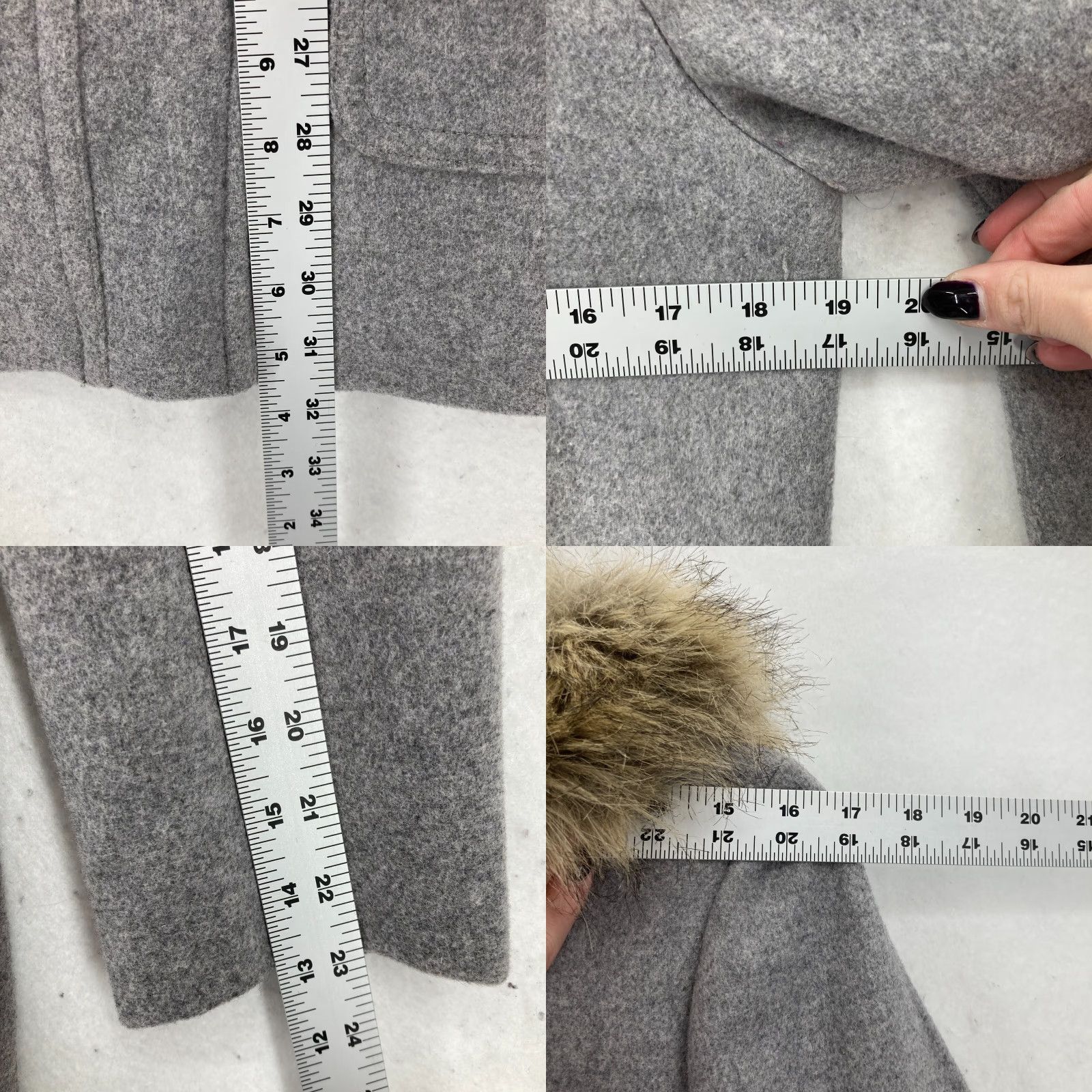 J.Crew J.Crew Vail Parka Jacket Women's 4 Gray Wool Blend Faux Fur Trim Hooded Full Zip Size S / US 4 / IT 40 - 8 Thumbnail