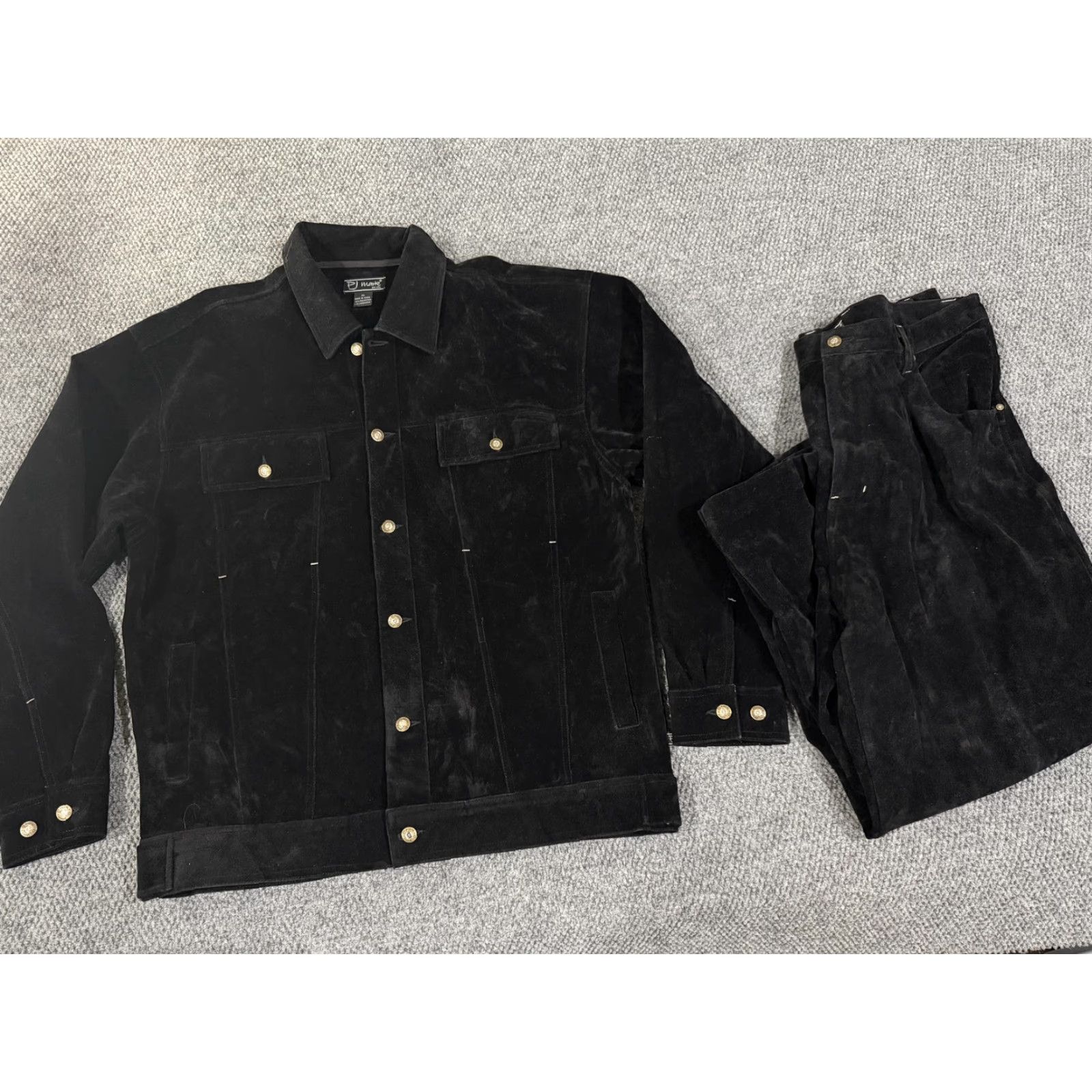 Velvet PJ Mark Jacket Mens XL Black Velvet Button Front Bomber Streetwear Casual Workwear Size US 36 / EU 52 - 3 Thumbnail