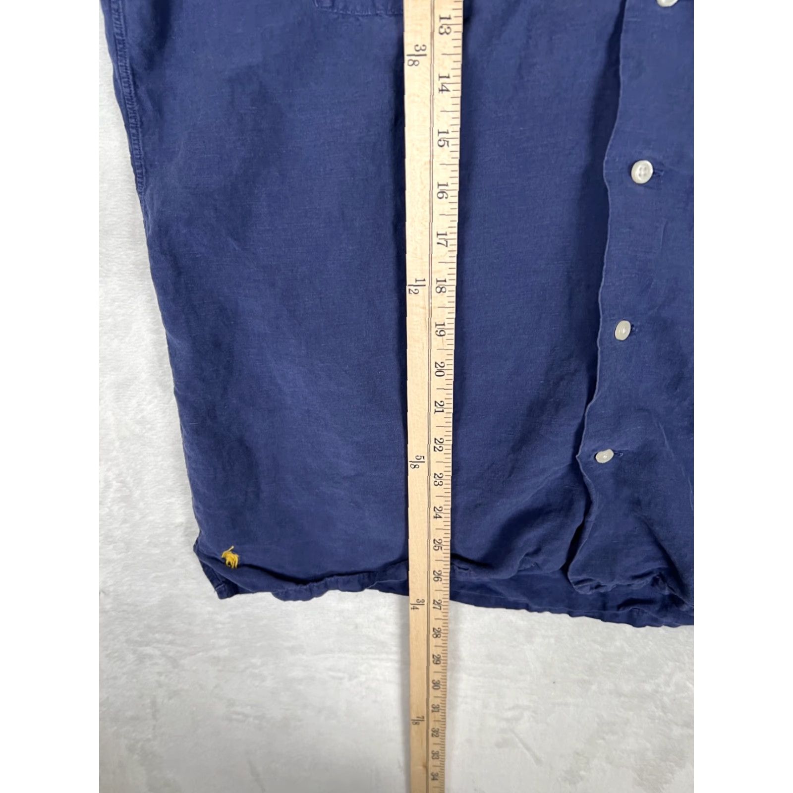Polo Ralph Lauren Polo Ralph Lauren Shirt Short Sleeve Button-Up Size L Blue Solid Button-Down Collar Men Classic Vintage No Size US L / EU 52-54 / 3 - 4 Thumbnail