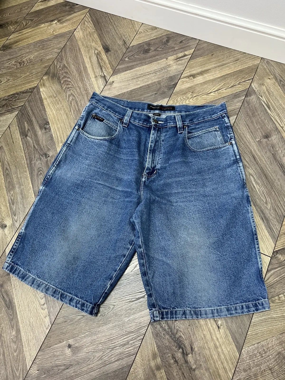 Fubu × Vintage Vintage Fubu Denim Baggy Rap Shorts Size US 38 / EU 54 - 4 Thumbnail