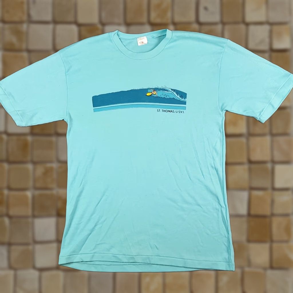 Vintage VINTAGE Vintage 80s St Thomas Surfer Wave Surf Tee Men's Size Small S Beach T Shirt Size US S / EU 44-46 / 1 - 1 Thumbnail