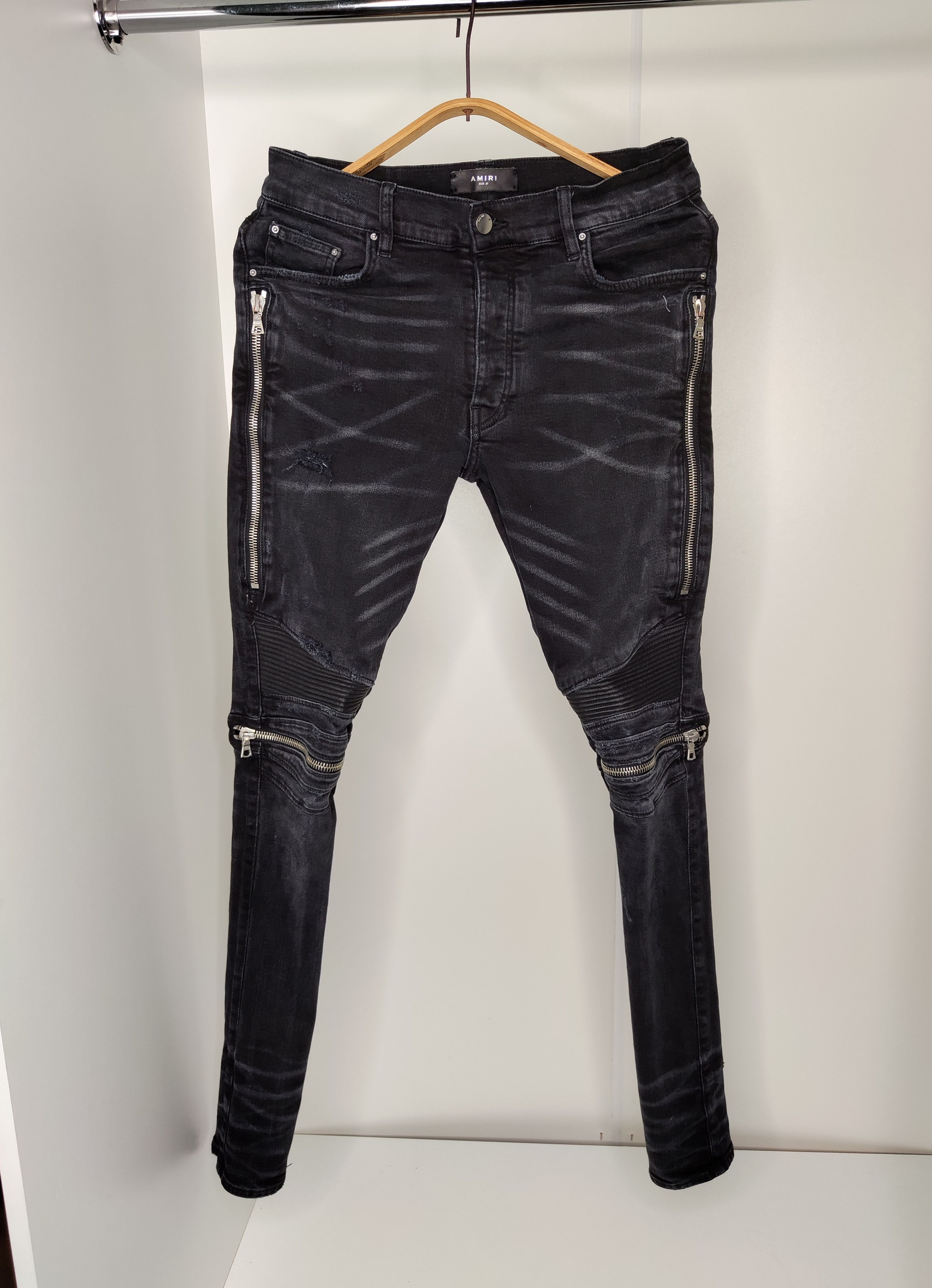 image of Amiri Mx2 Biker Jeans in Black, Men's (Size 31)