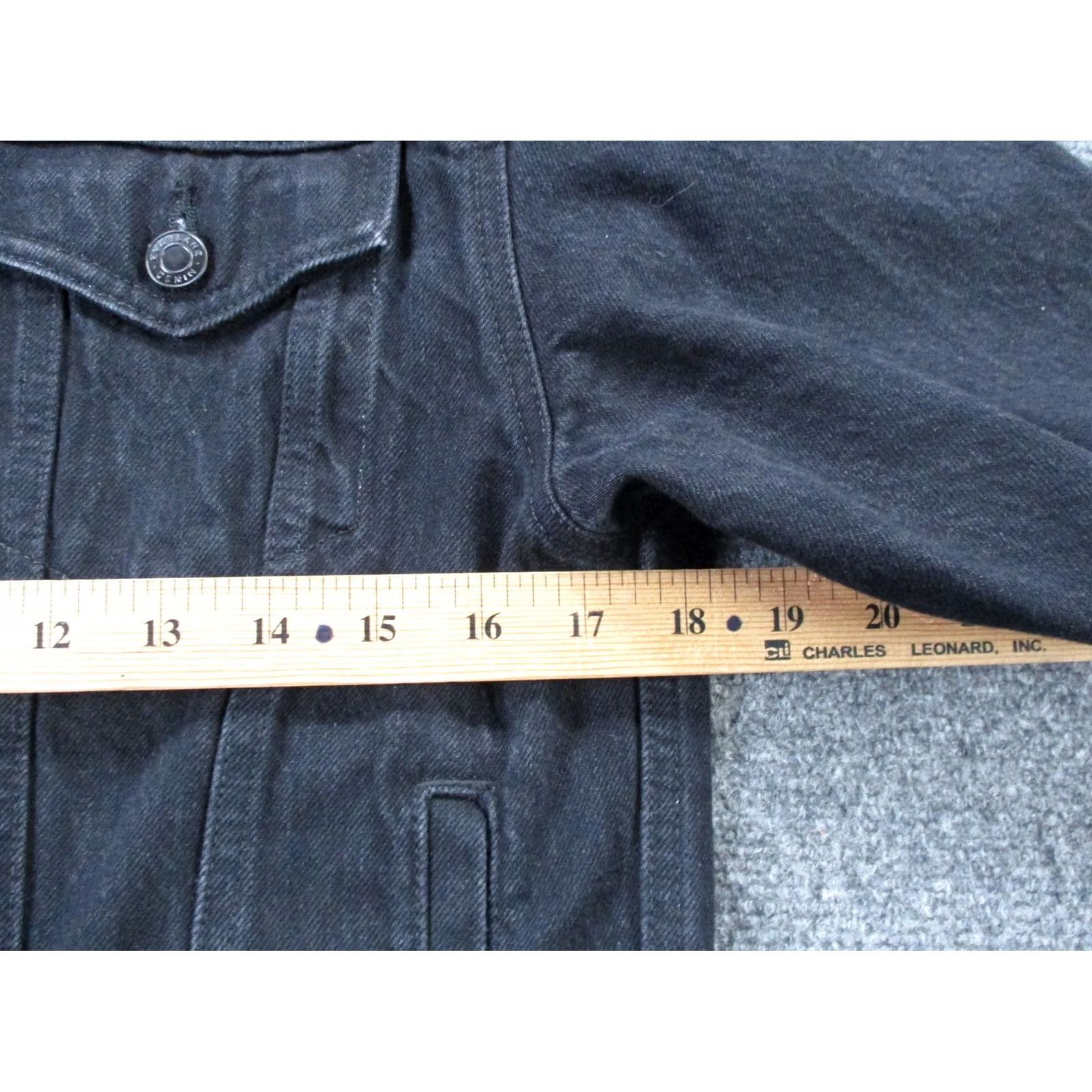 Everlane Everlane Jacket Womens M Black Denim Trucker Workwear Casual Pocket Logo Size 32" / US 10 / IT 46 - 5 Thumbnail