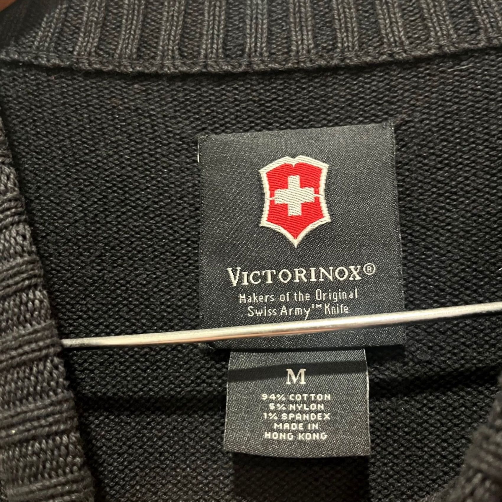 Victorinox Victorinox Swiss Army Mens Black Cotton Blend Ribbed Shoulder Sweater Size M Size US M / EU 48-50 / 2 - 3 Thumbnail