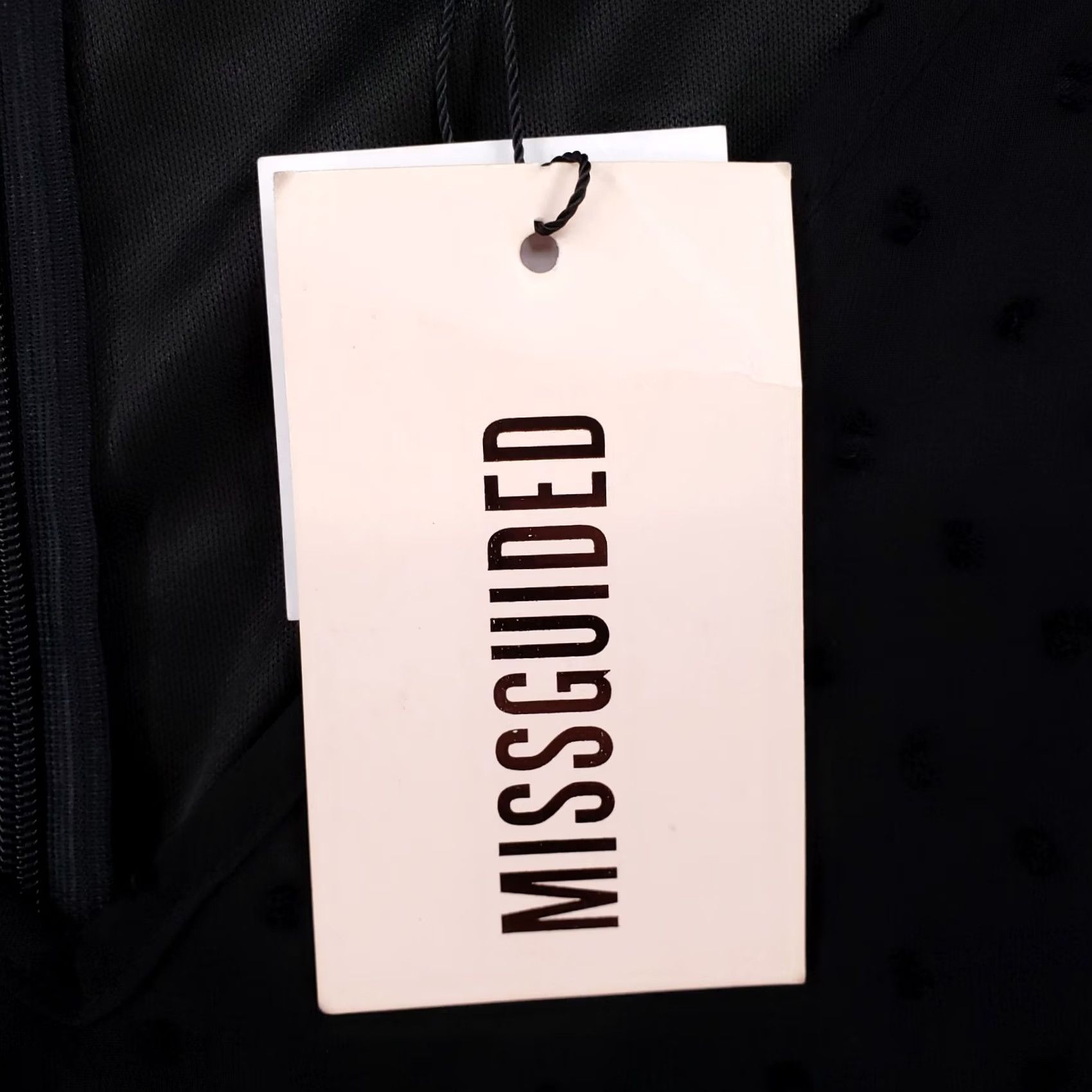 Missguided Missguided Dress Womens 6 Black Dobby Long Sleeve Sheer V Neck Skater Lined Size M / US 6-8 / IT 42-44 - 7 Thumbnail