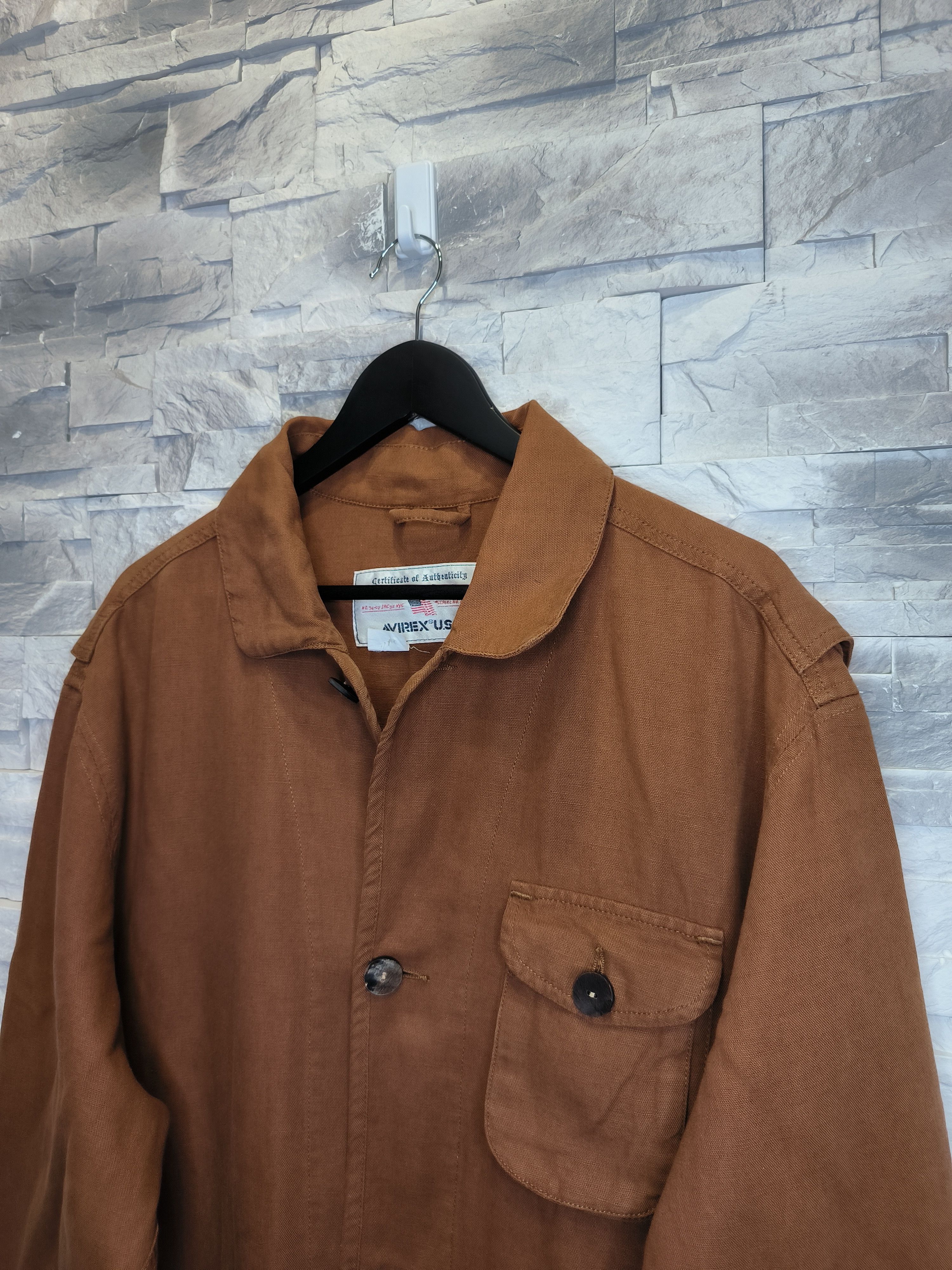 Avirex Avirex Vintage Jacket Linen Cotton 90s Brown USA Mads Size US XXL / EU 58 / 5 - 2 Thumbnail