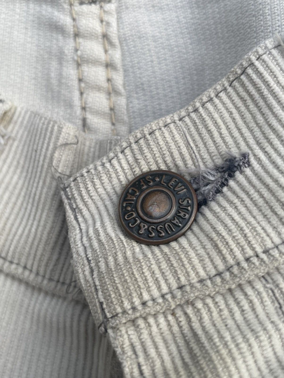 Levi's Vintage 80’s Levis Coduroy White Tab Painted Stain Size US 33 - 20 Thumbnail