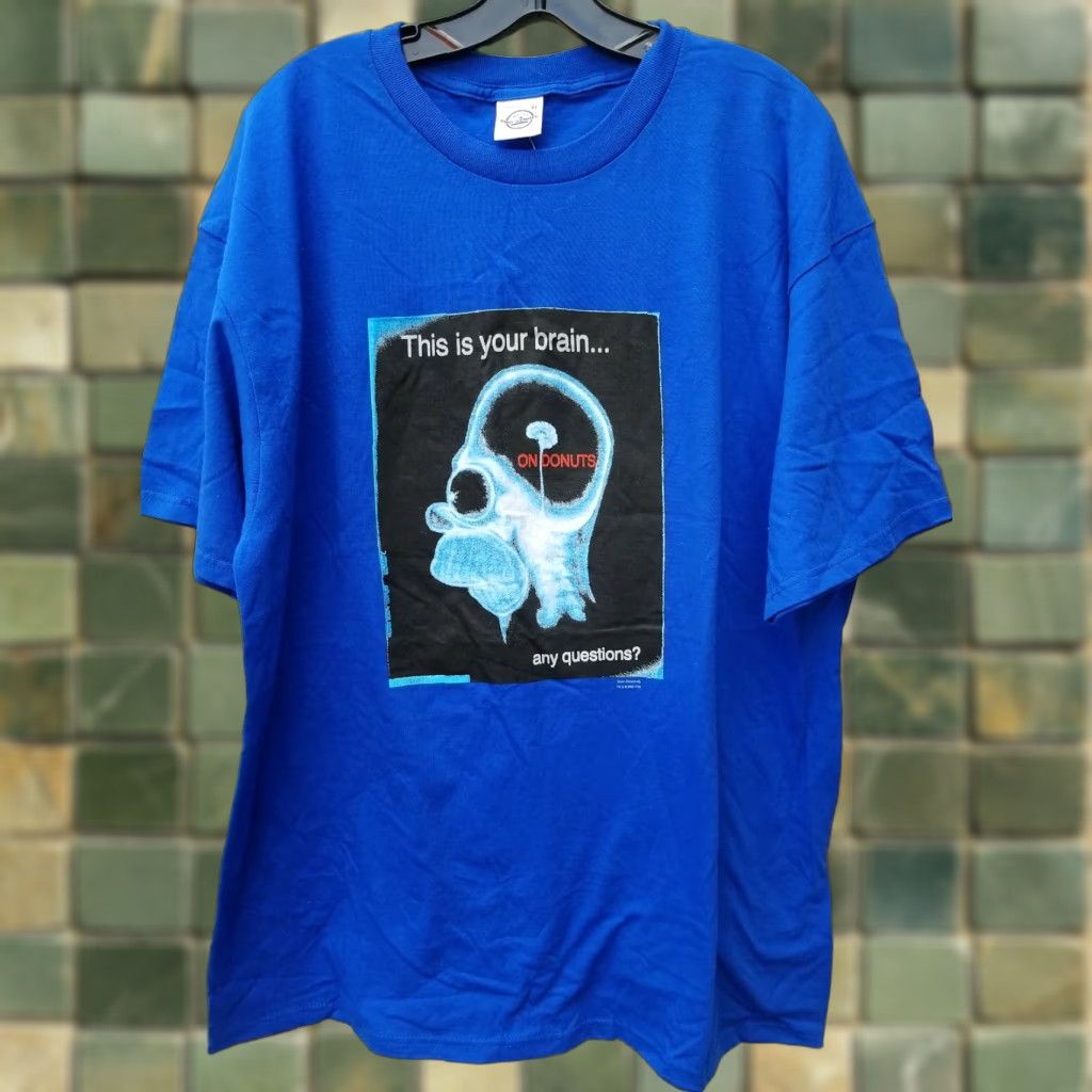 Delta VINTAGE The Simpsons Shirt Donuts Homer 2001 XL Blue t-shirt Men Graphic Tee 100% Cotton Preshrunk Crew Neck Short Sleeve SIMPSONS Size US XL / EU 56 / 4 - 1 Thumbnail