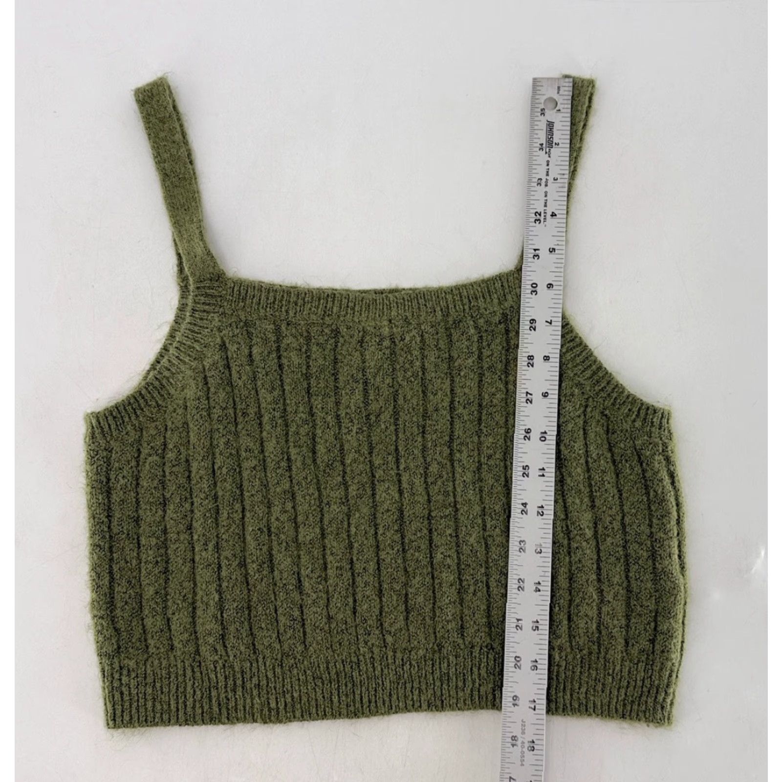 Vintage Wild Fable Tank Top Blouse Cropped Square Neck Sleeveless Strappy Green L Boho Festival Women's Regular Size L Vintage No N/A Size L / US 10 / IT 46 - 6 Thumbnail