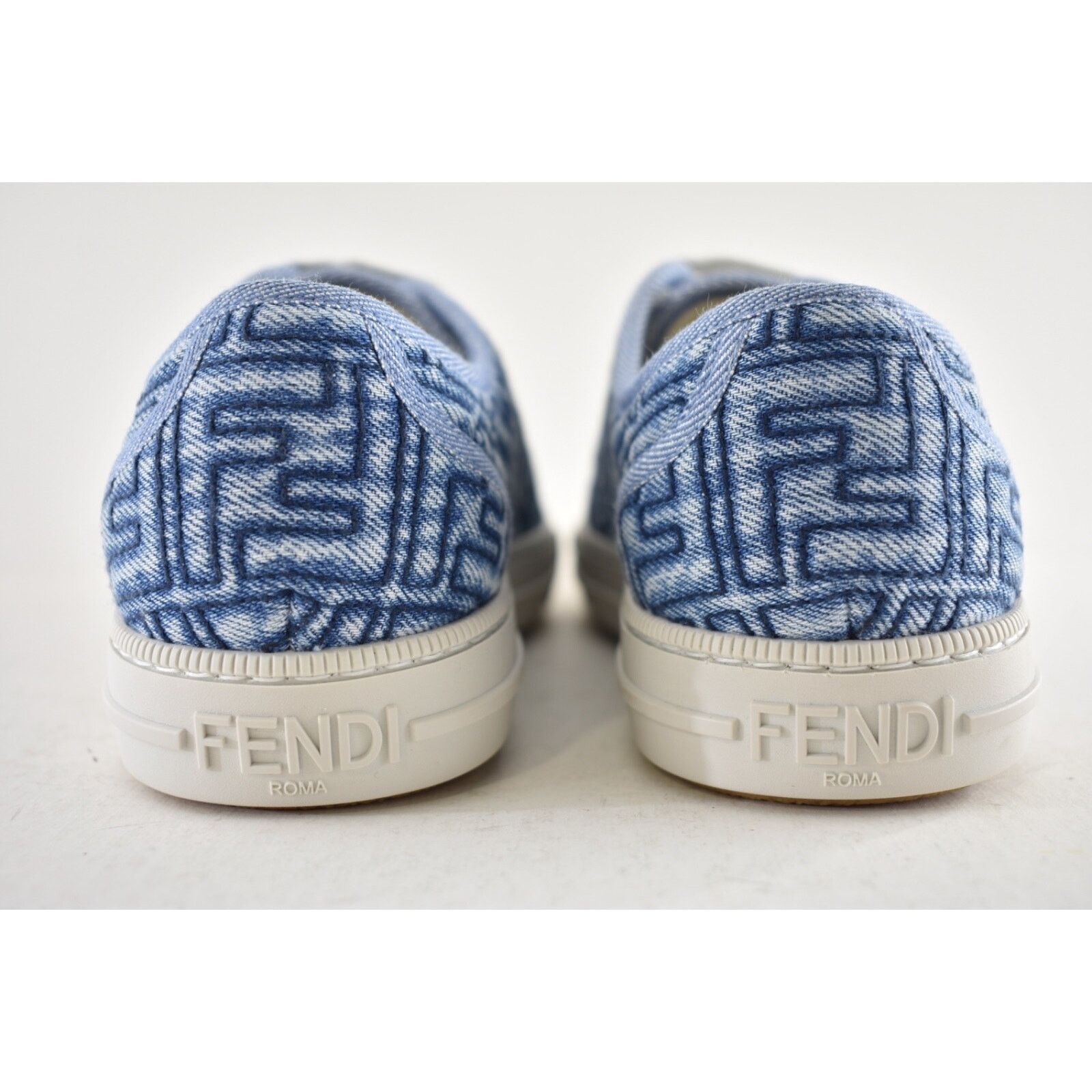 Fendi Fendi Domino Denim Platform Logo Low Top Trainer Sneaker Size US 9 / IT 39 - 13 Thumbnail