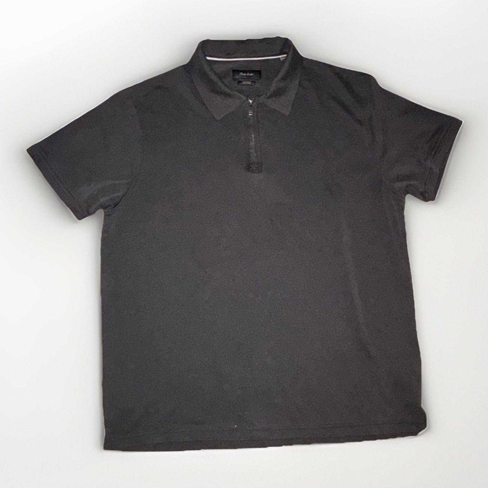ASH Porter Ash Quarter Zip Polo Shirt Black XL 22x27 Sand Washed Size US XL / EU 56 / 4 - 1 Thumbnail