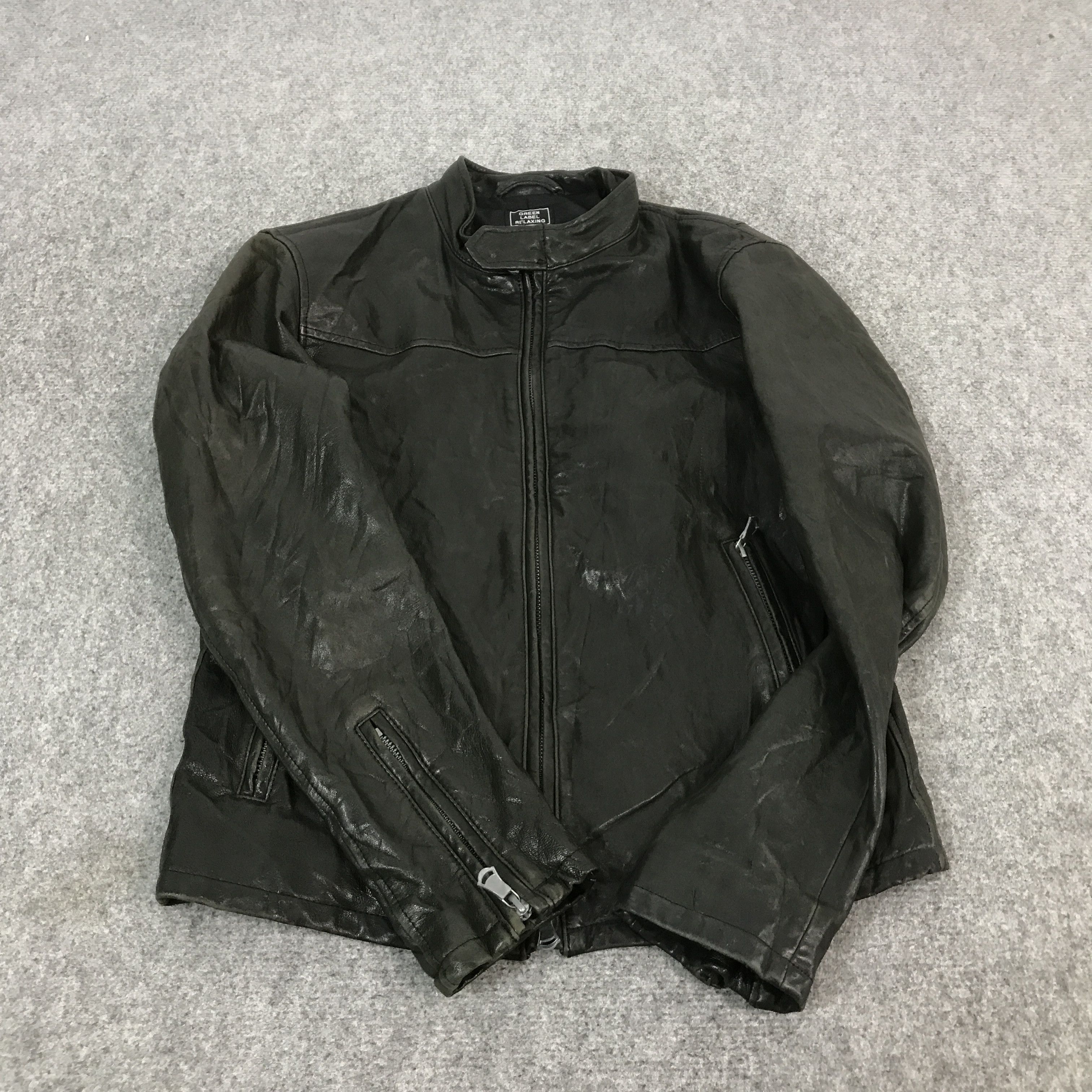 Tornado Mart JAPAN DESIGN BIKER GREEN LABEL RELAXING LEATHER JACKET Size US S / EU 44-46 / 1 - 8 Thumbnail