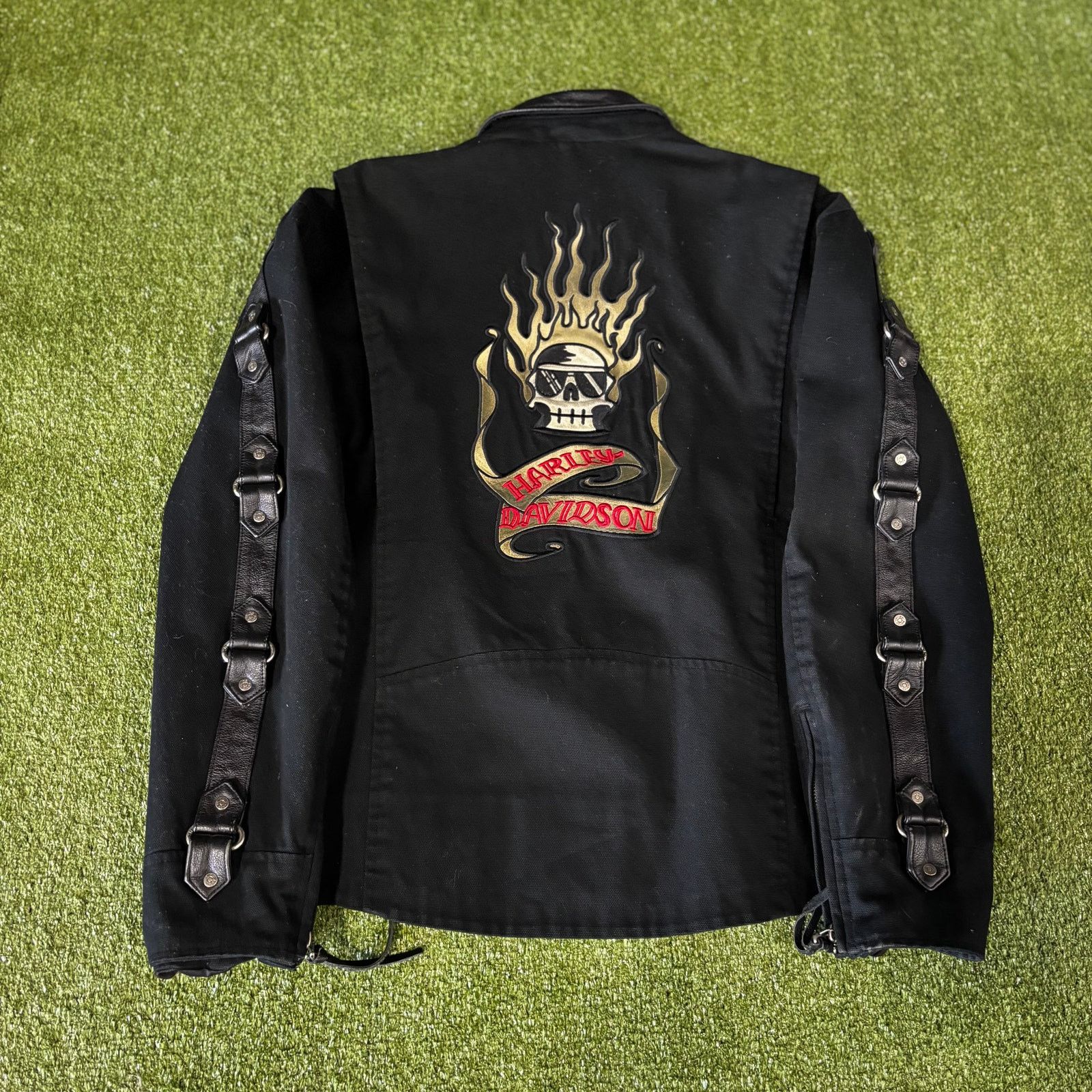 Harley Davidson Sick Vintage 90s Harley davidson canvas/leather biker jacket Size US L / EU 52-54 / 3 - 2 Thumbnail