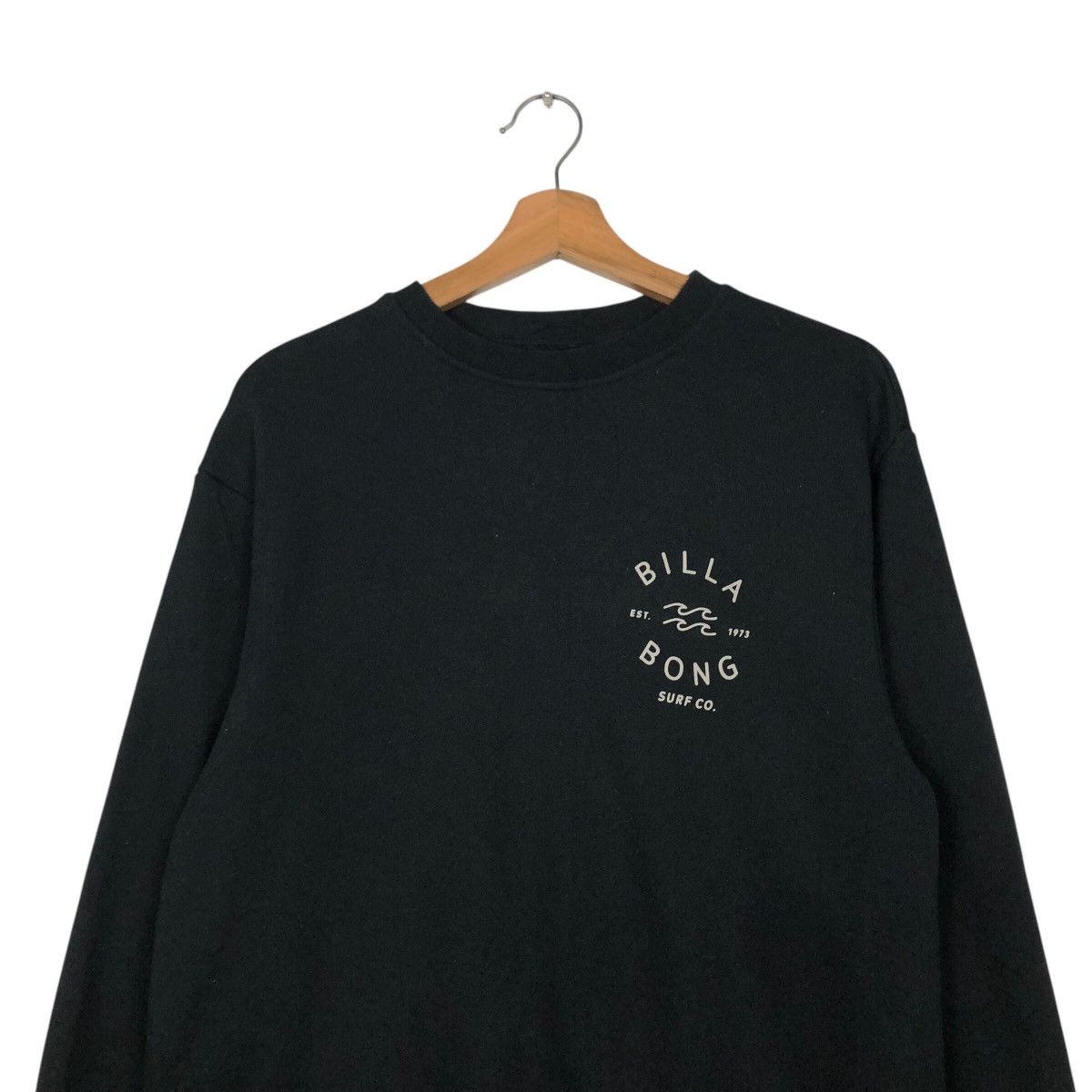 Japanese Brand × Vintage 📌Rich Black Vintage Sweatshirt Billabong Big Logo Size US S / EU 44-46 / 1 - 6 Thumbnail