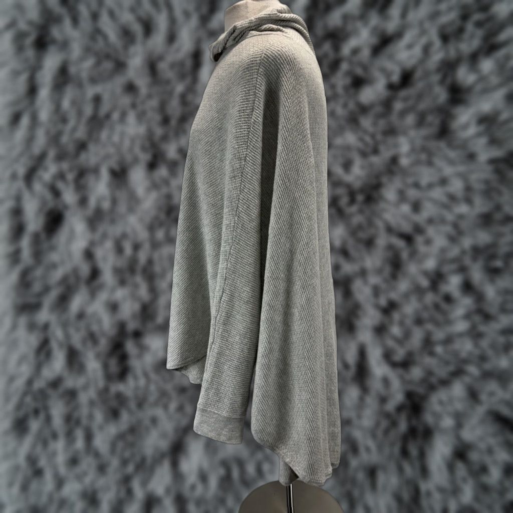 J. Jill VINTAGE? No — J. Jill Sweat? No, restructure: J. Jill Turtleneck Thermal Knit Poncho Sweater Women’s M L Grey Waffle Boho Size M / US 6-8 / IT 42-44 - 1 Thumbnail