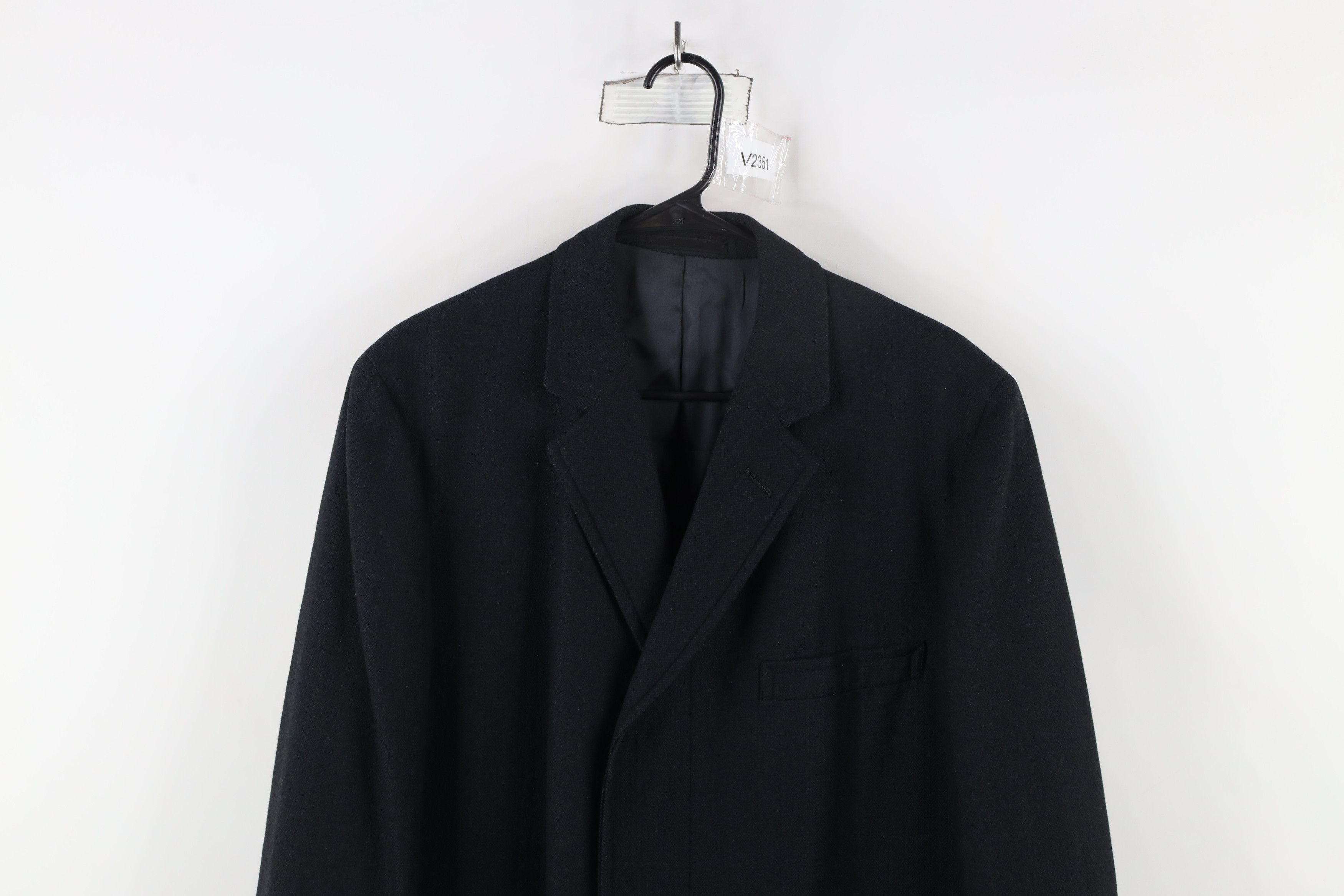 Vintage Vintage 90s Wool Herringbone Overcoat Jacket Gray USA Size US XXL / EU 58 / 5 - 2 Thumbnail