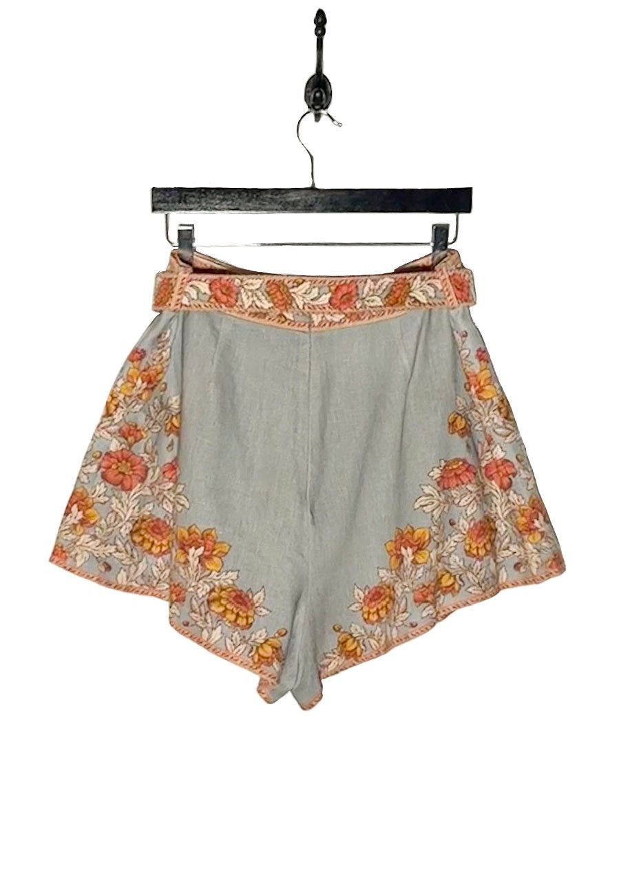 Zimmermann Zimmermann Grey Floral Belted Shorts - 3 Size 32" / US 10 / IT 46 - 6 Thumbnail