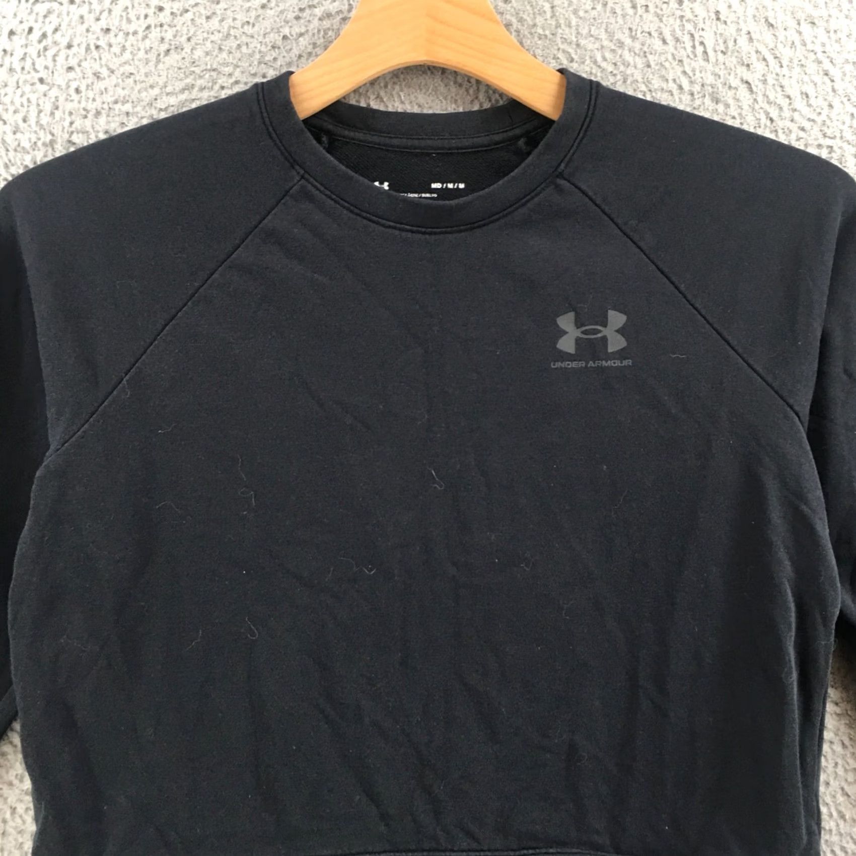Under Armour Under Armour Cropped Sweatshirt Womens M Rival Terry Crew Black Cotton Blend Sweatshirt Size M / US 6-8 / IT 42-44 - 2 Thumbnail