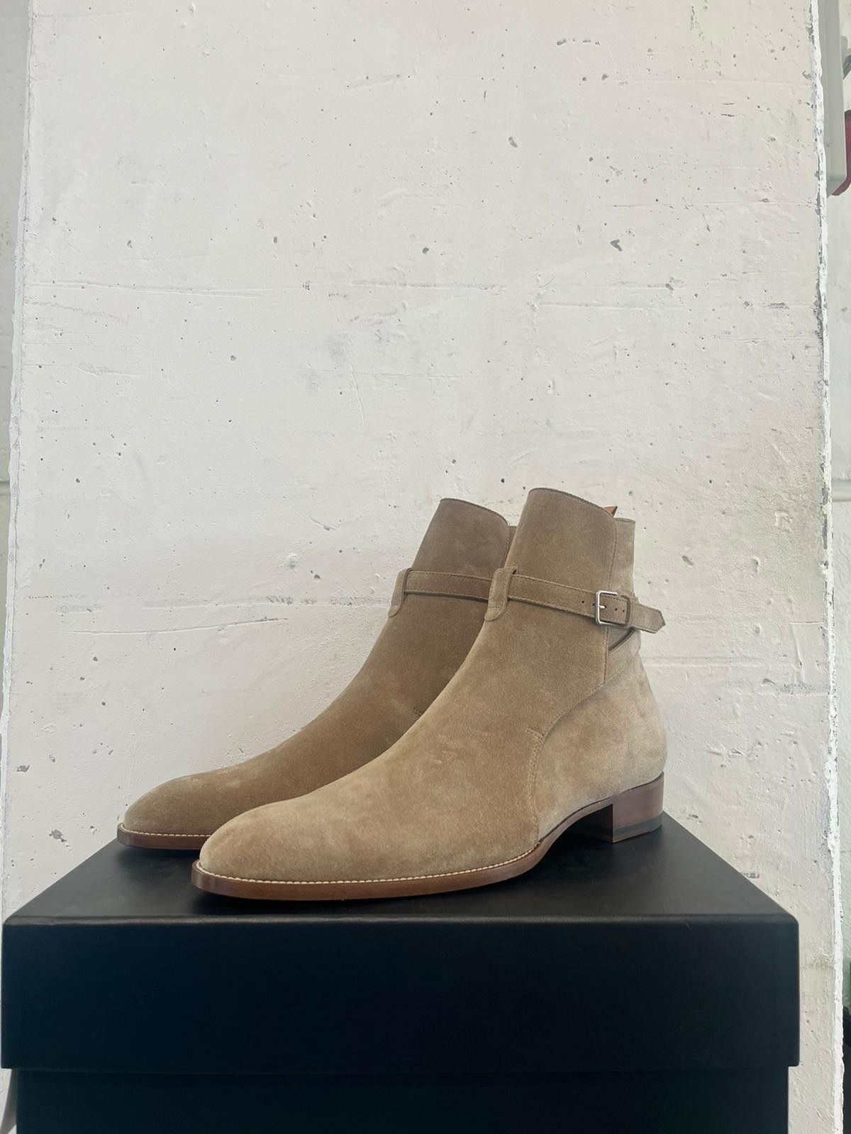 Saint Laurent Paris o1alsim1 Jodhpur High Buckle Boots in Light Brown Size US 12 / EU 45 - 1 Thumbnail