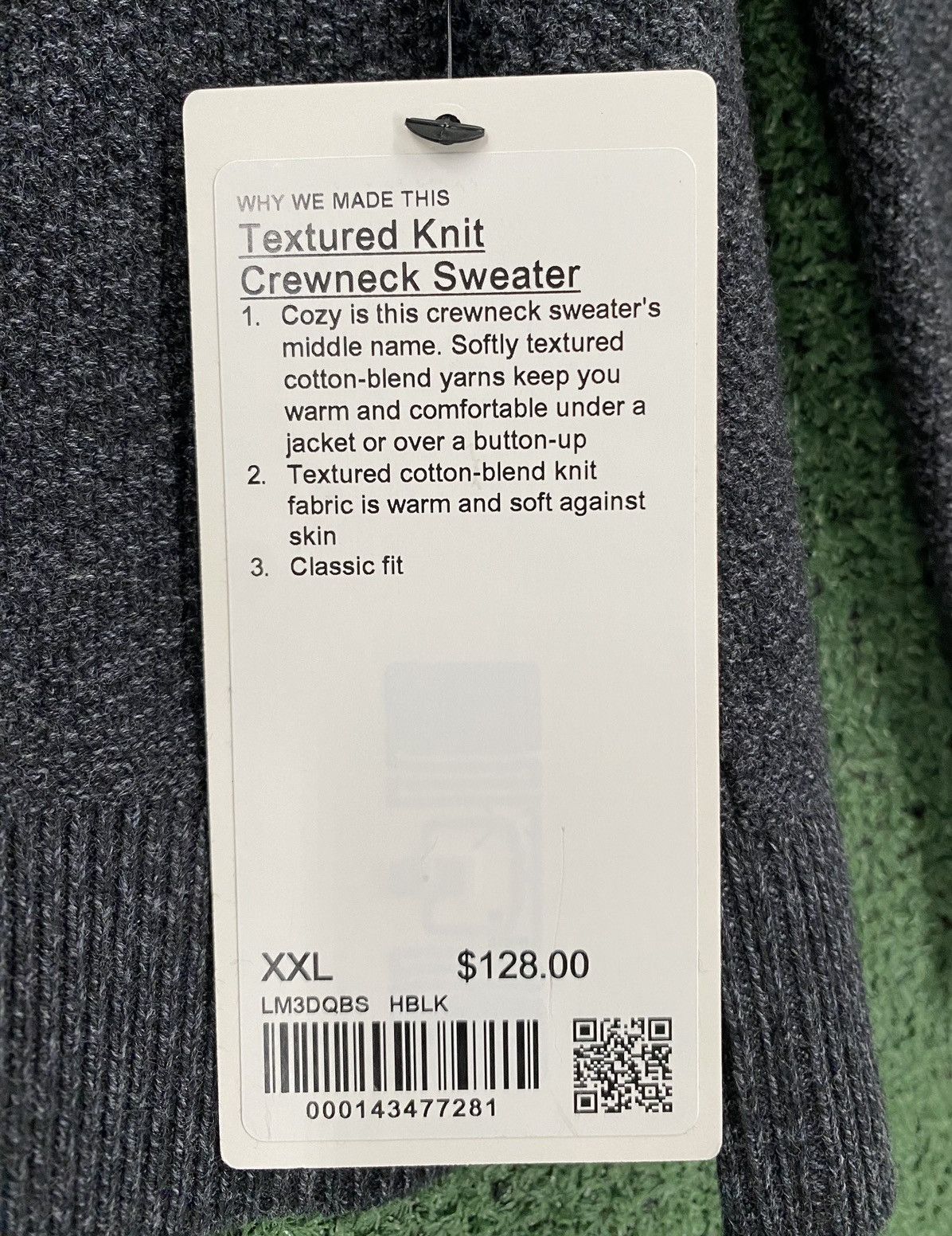 Lululemon New Lululemon Textured Knit Crewneck Heathered Black Sweater Size US XXL / EU 58 / 5 - 6 Thumbnail