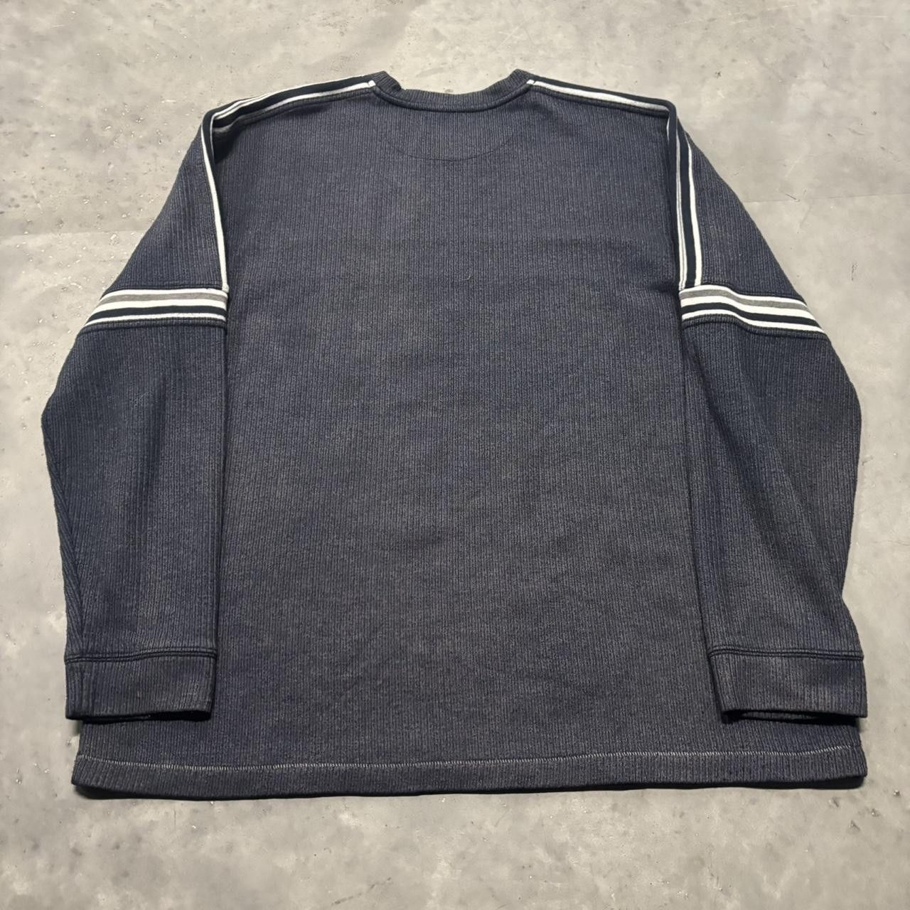 Japanese Brand × Vintage Crazy Vintage Y2K/2000s Grunge Blue Striped Skater Essential Sweater! Size US XL / EU 56 / 4 - 6 Thumbnail