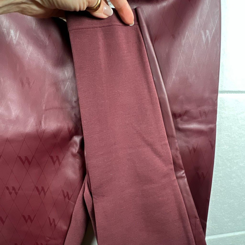 Wolford NWT Wolford Net Vegan Leather Leggings Port Royale Burgundy Size 32" / US 10 / IT 46 - 9 Thumbnail