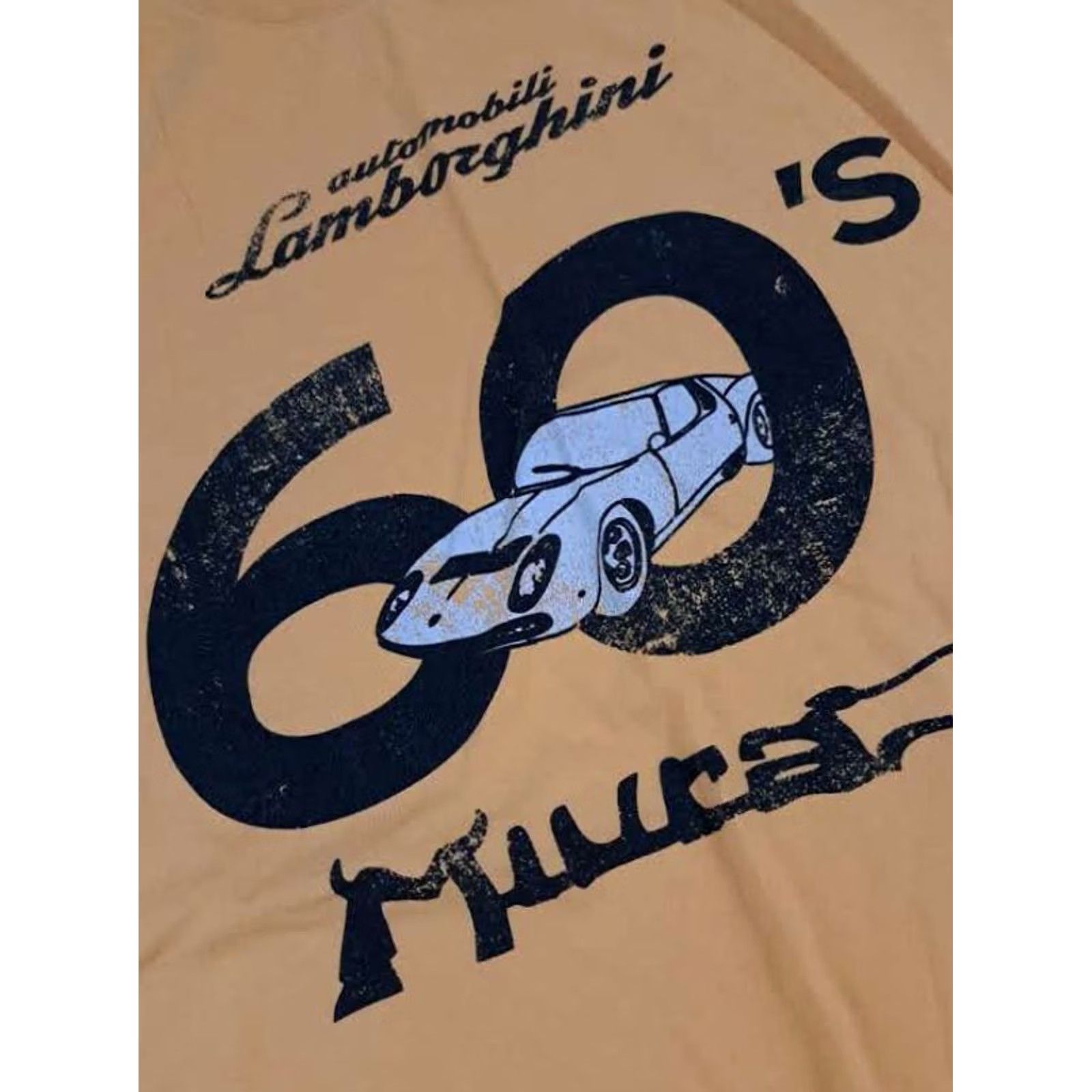 Lamborghini VINTAGE Lamborghini T-Shirt XL Unisex Adults Short Sleeve Yellow 60s Miura 60's Cotton Mens Womens Size US XL / EU 56 / 4 - 5 Thumbnail