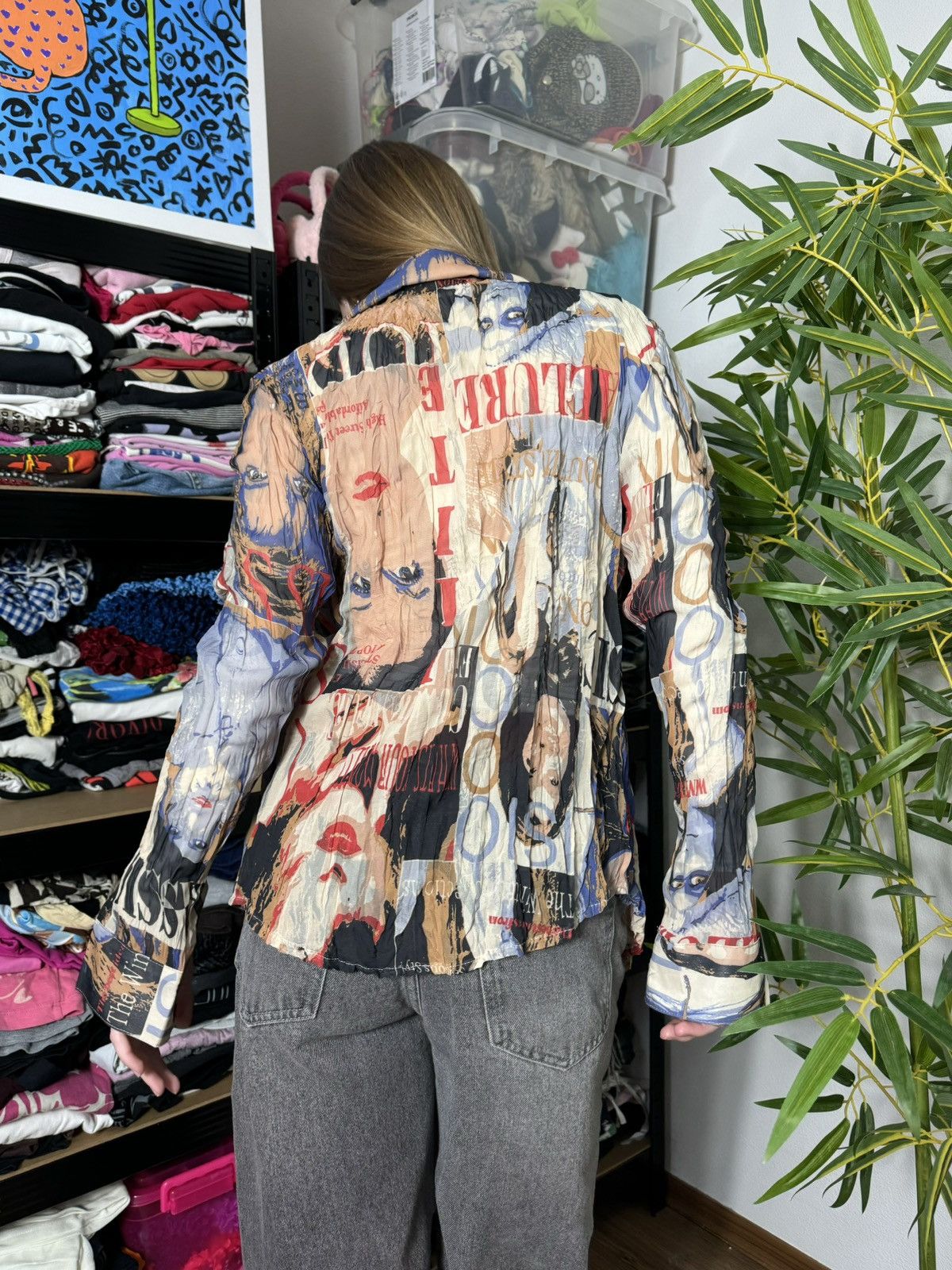 Vintage VINTAGE JEAN PAUL GAULTIER STYLE MESH PRINTED QUILTED SHIRT Size ONE SIZE - 3 Thumbnail